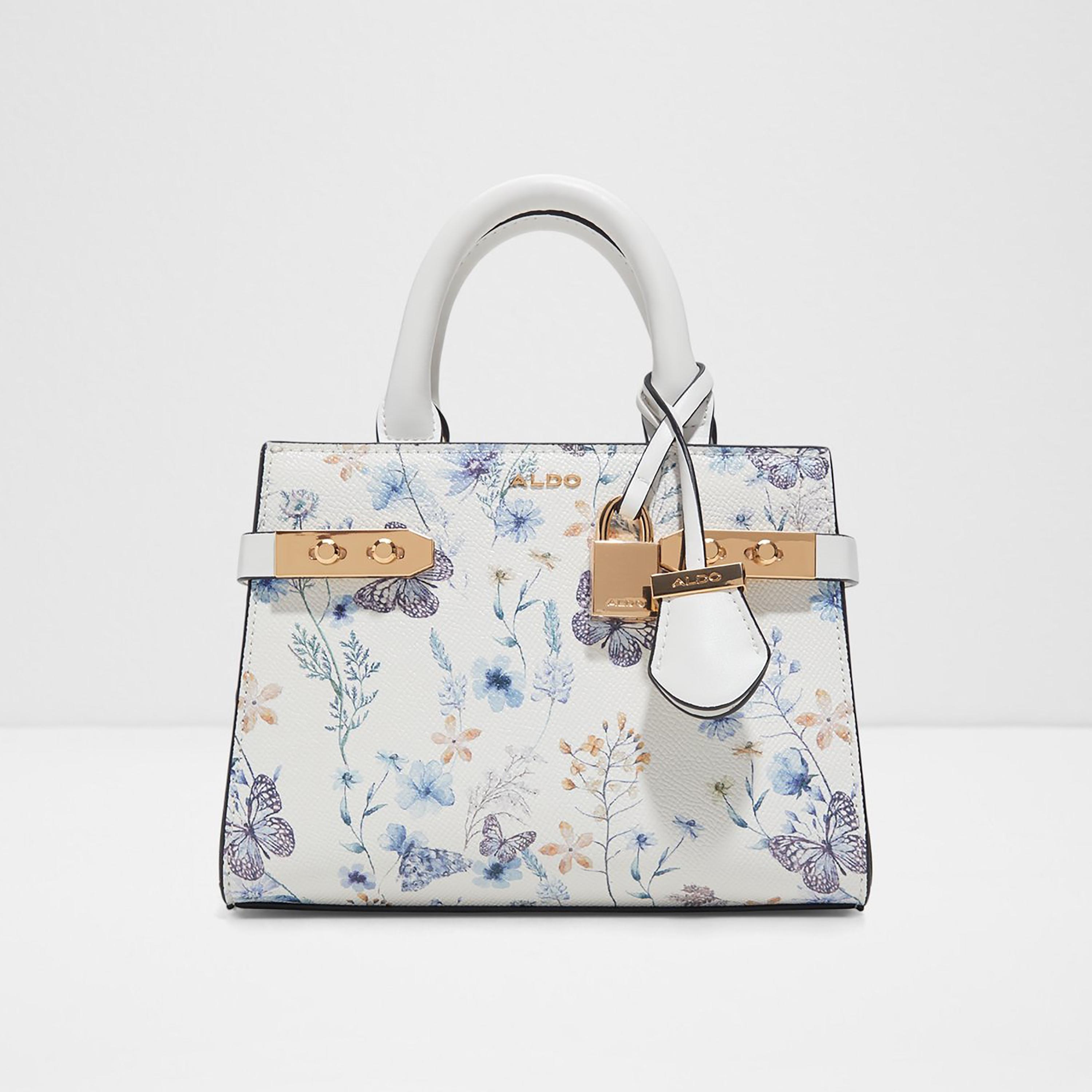 Aldo Lisbon Floral Satchel Bag with Dual Compartment and Detachable Strap-women-bagsandwallets-handbags-image-1