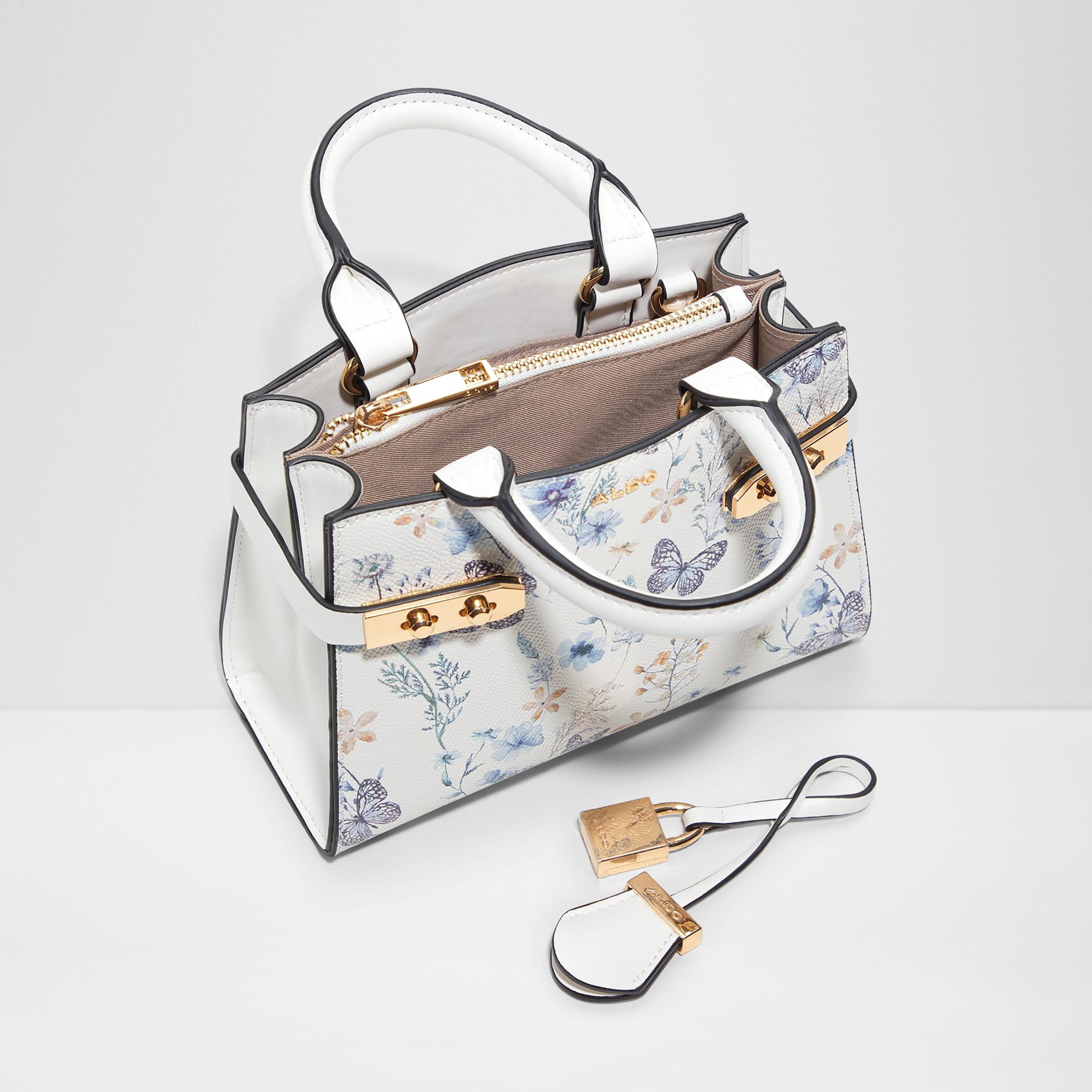 Aldo Lisbon Floral Satchel Bag with Dual Compartment and Detachable Strap-women-bagsandwallets-handbags-image-3