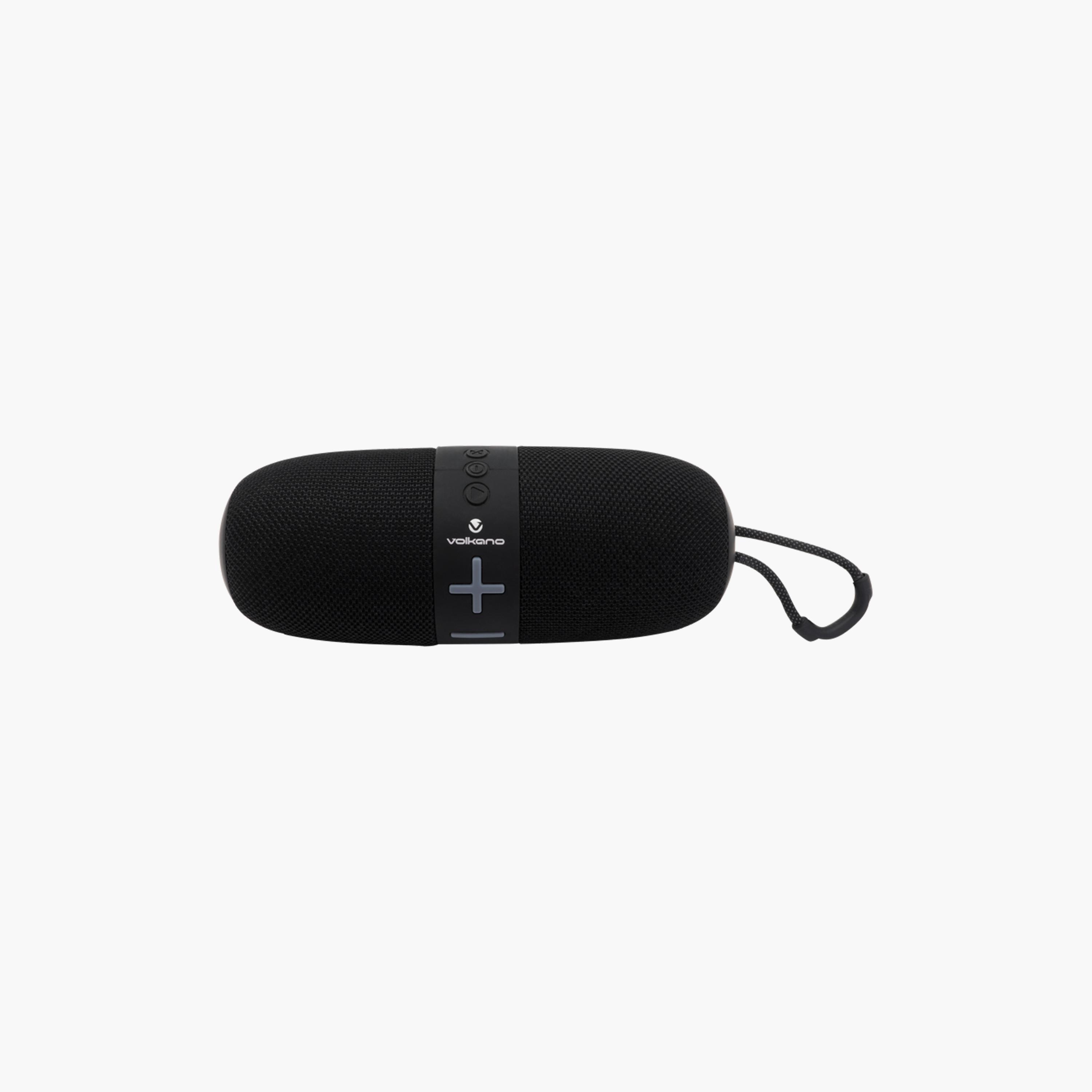 مكبر صوت بلوتوث محمول فولكانو فلو باللون الأسود مع أزرار رمادية | VK-3414-BK-electronics-speakers-image-1