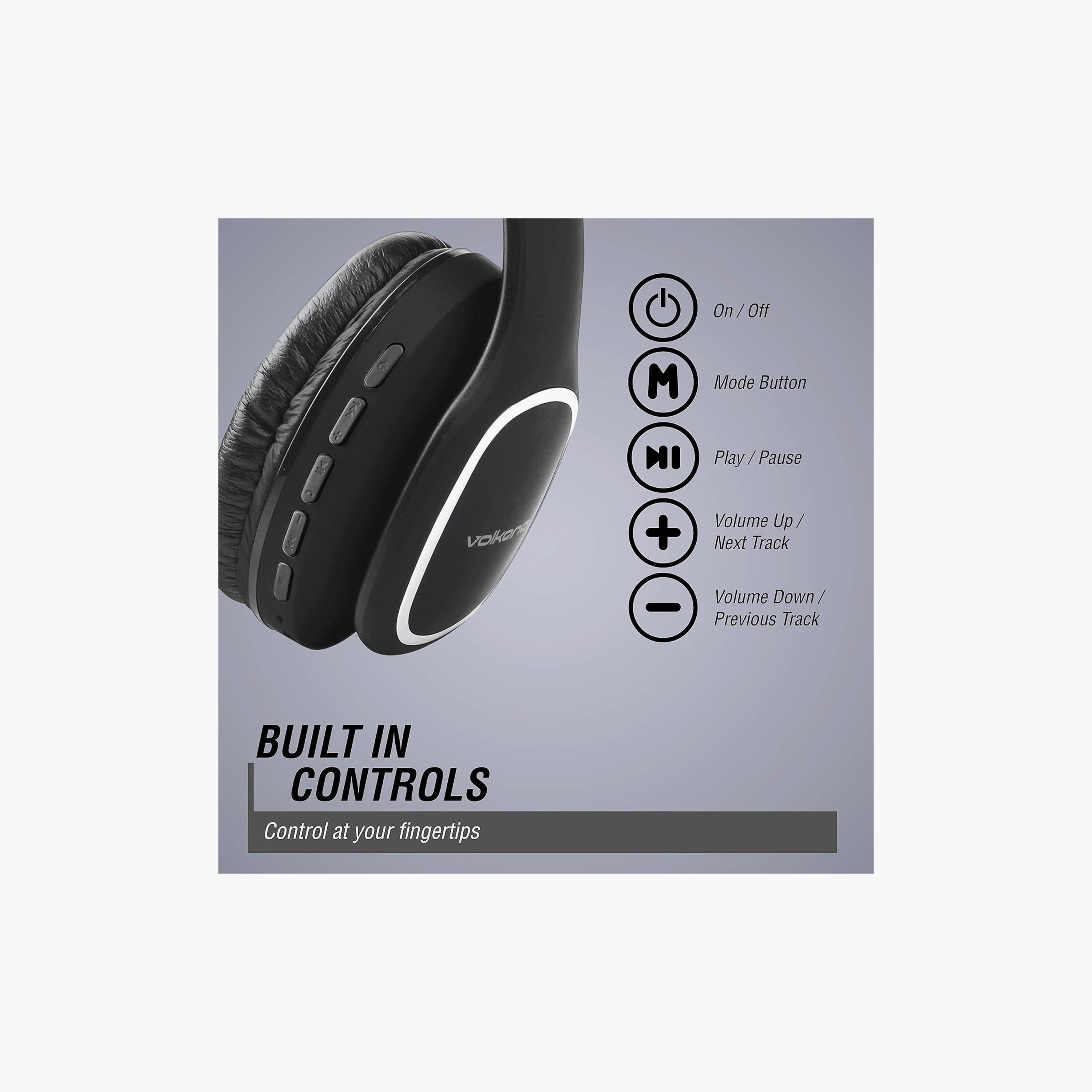 Volkano Phonic Series Bluetooth Full Size Headphone Black | VK-2002-BK-electronics-headphonesandearphones-image-3