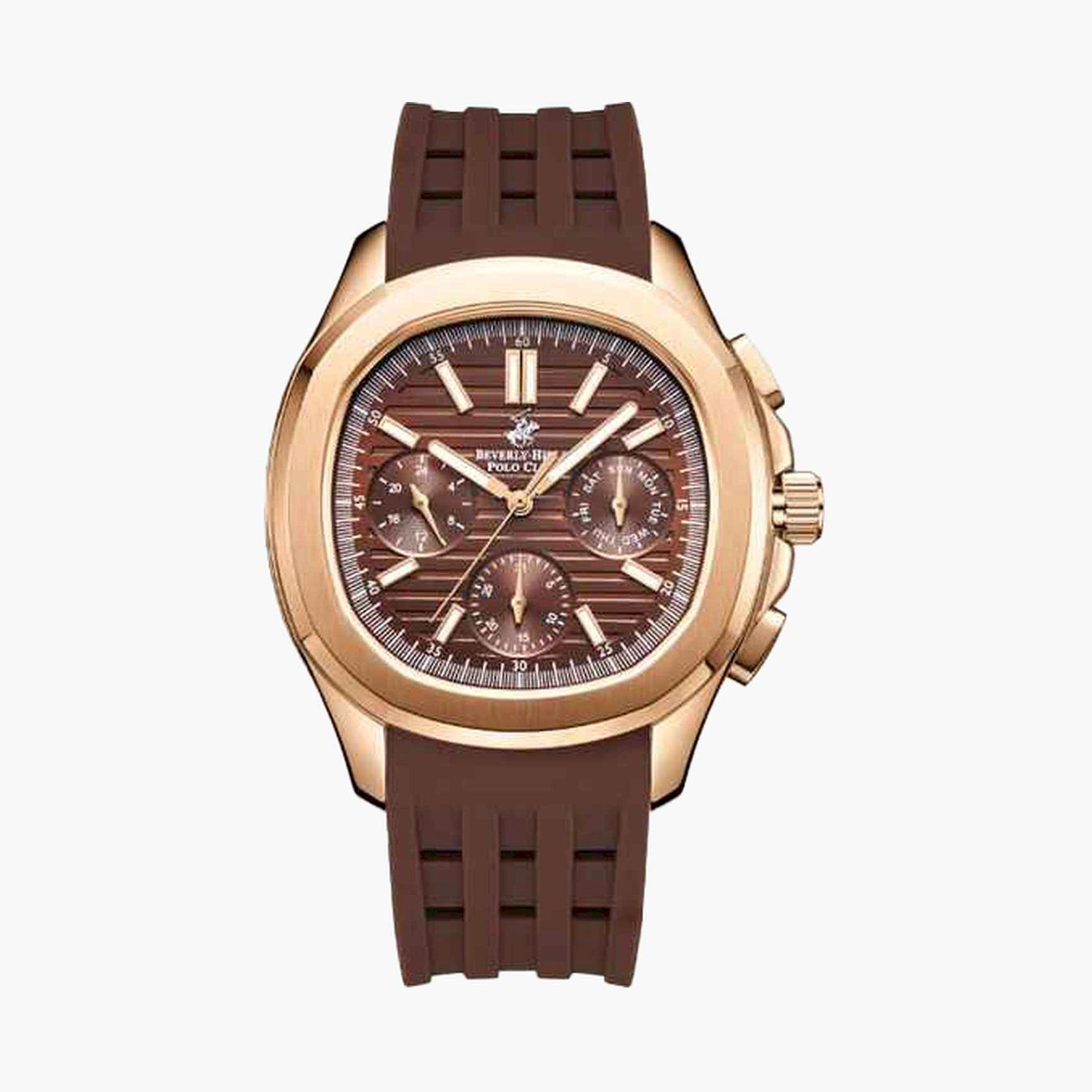 بيفرلي هيلز بولو كلوب- ساعة كرونوغراف سوار سيليكون للرجال 42مم لون بني | BP3211X.442-men-watchesandjewellery-watches-image-1