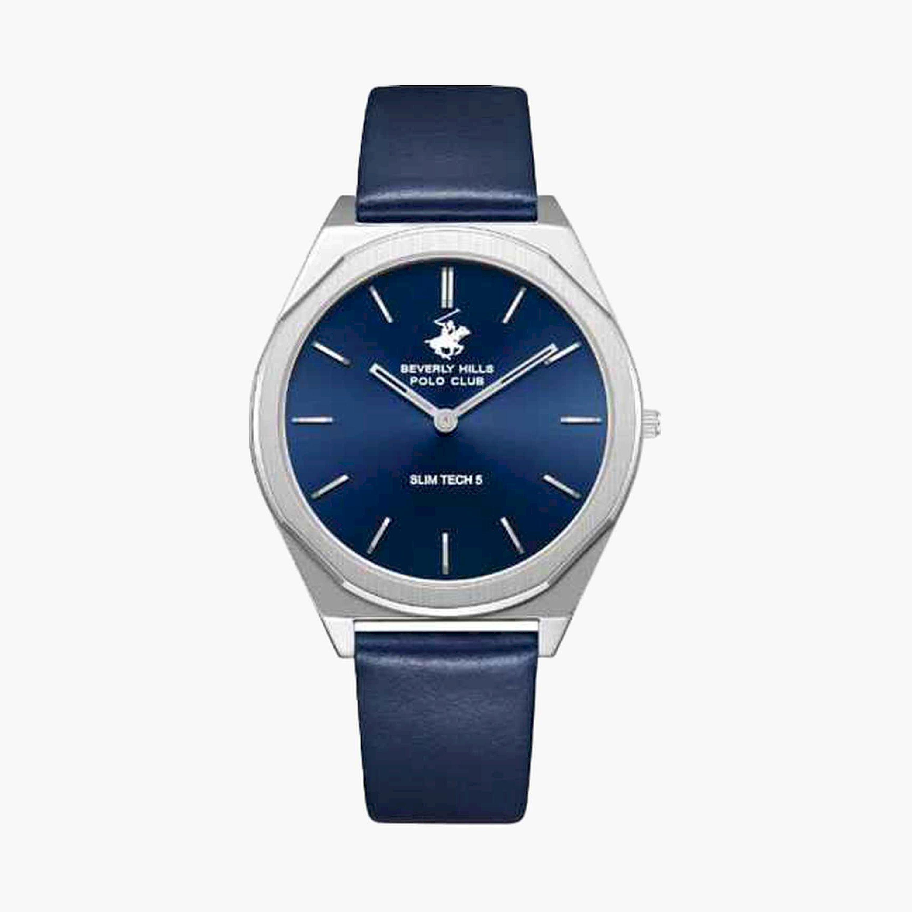 بيفرلي هيلز بولو كلوب- ساعة تناظري سوار جلدي للرجال 39مم لون فضي | BP3712X.399-men-watchesandjewellery-watches-image-1