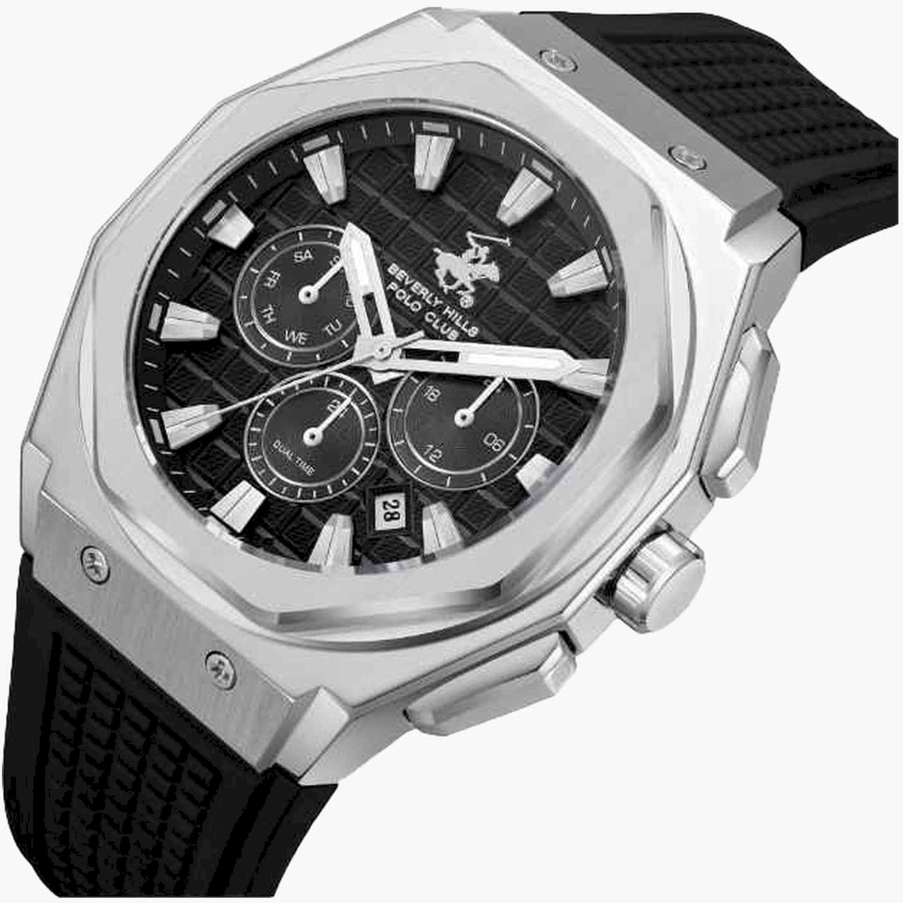 Beverly Hills Polo Club Men's 45MM Silver Chronograph Silicone Strap Watch | BP3718X.351-men-watchesandjewellery-watches-image-2