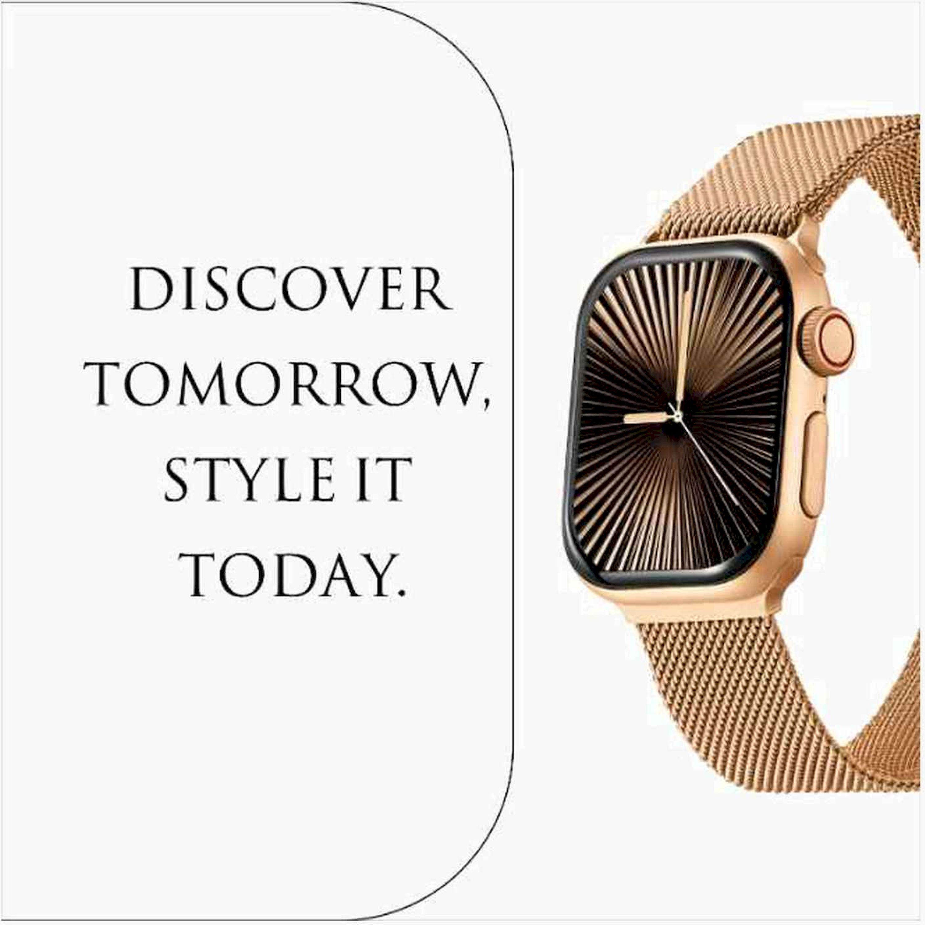 Kenneth Scott Gold Smart Watch with Mesh Strap | KA10PRO-RSBMK-men-watchesandjewellery-watches-image-4