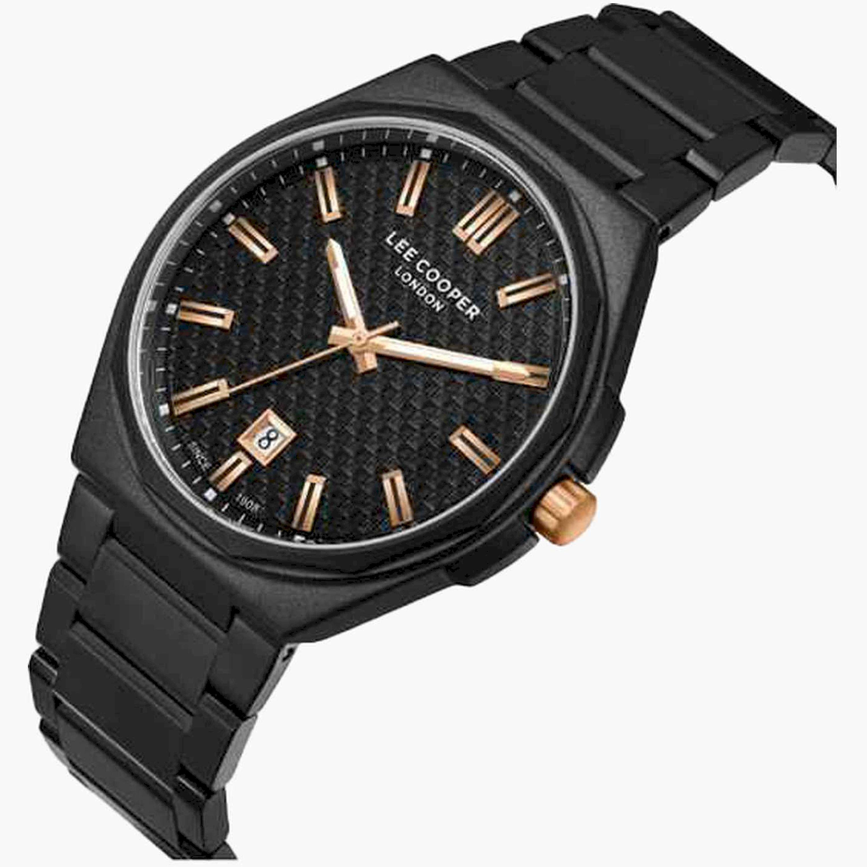 لي كوبر- ساعة تناظري سوار معدني للرجال 42مم لون اسود | LC08031.650-men-watchesandjewellery-watches-image-2