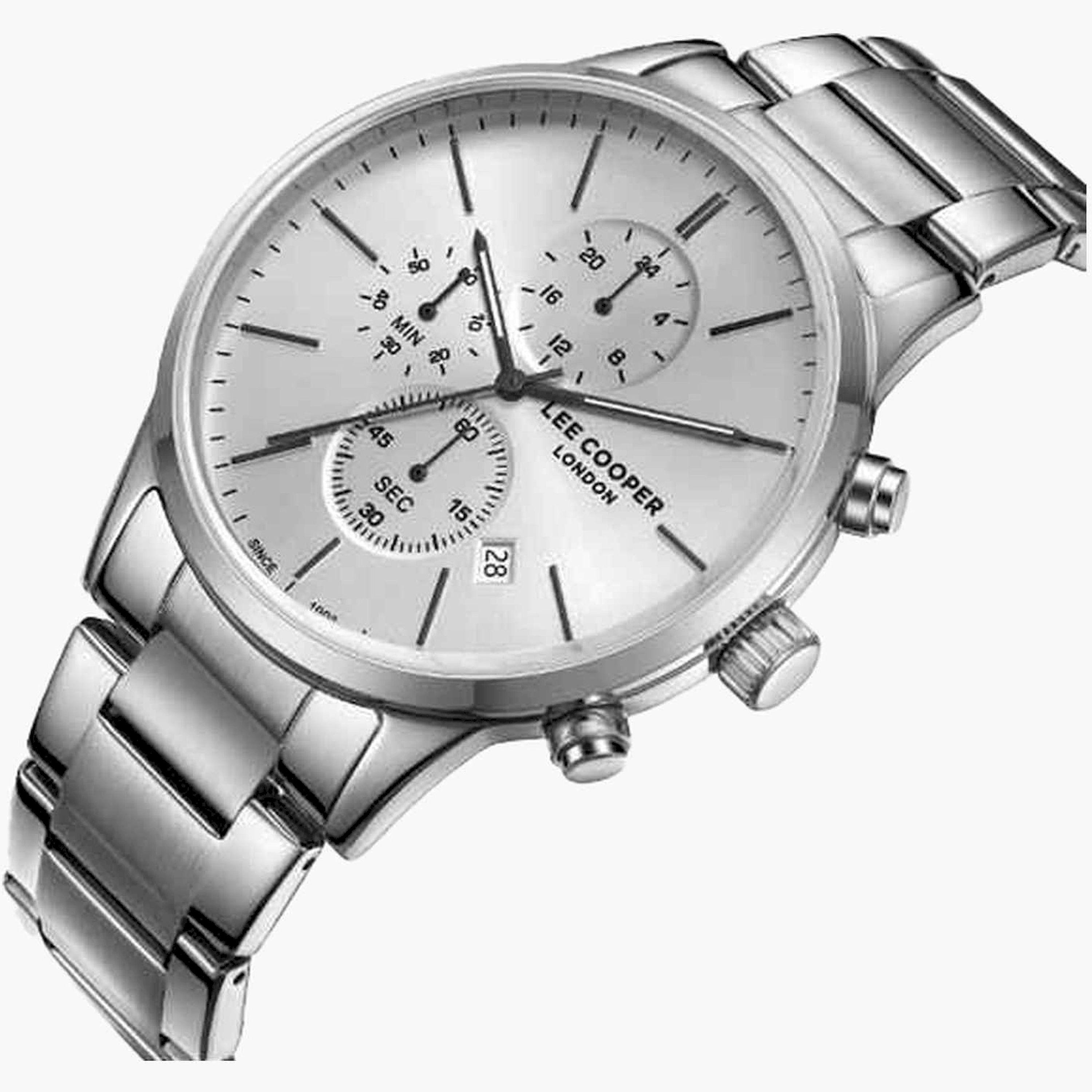 لي كوبر- ساعة كرونوغراف سوار معدني للرجال 44مم لون فضي | LC08042.330-men-watchesandjewellery-watches-image-2