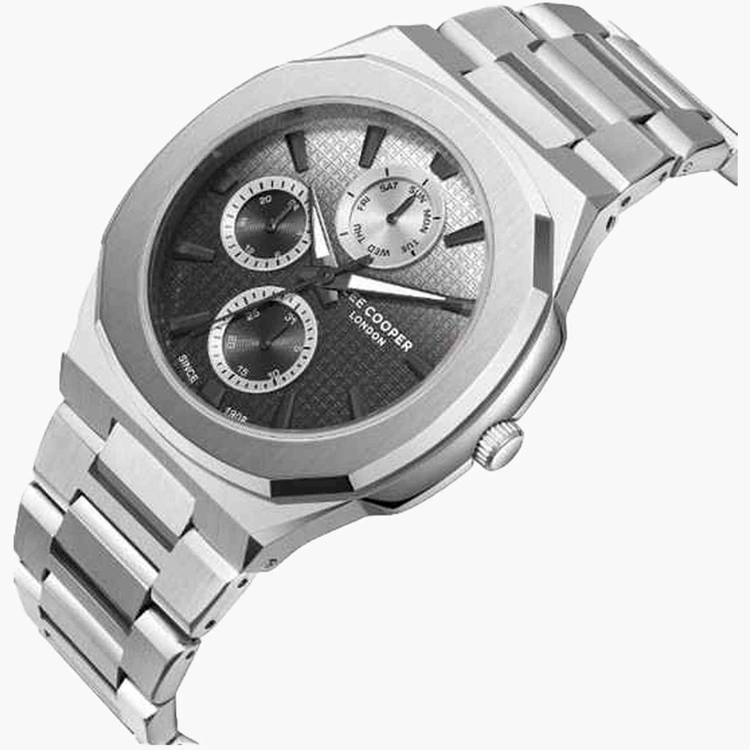 لي كوبر- ساعة كرونوغراف سوار معدني للرجال 45مم لون فضي | LC08047.350-men-watchesandjewellery-watches-image-2