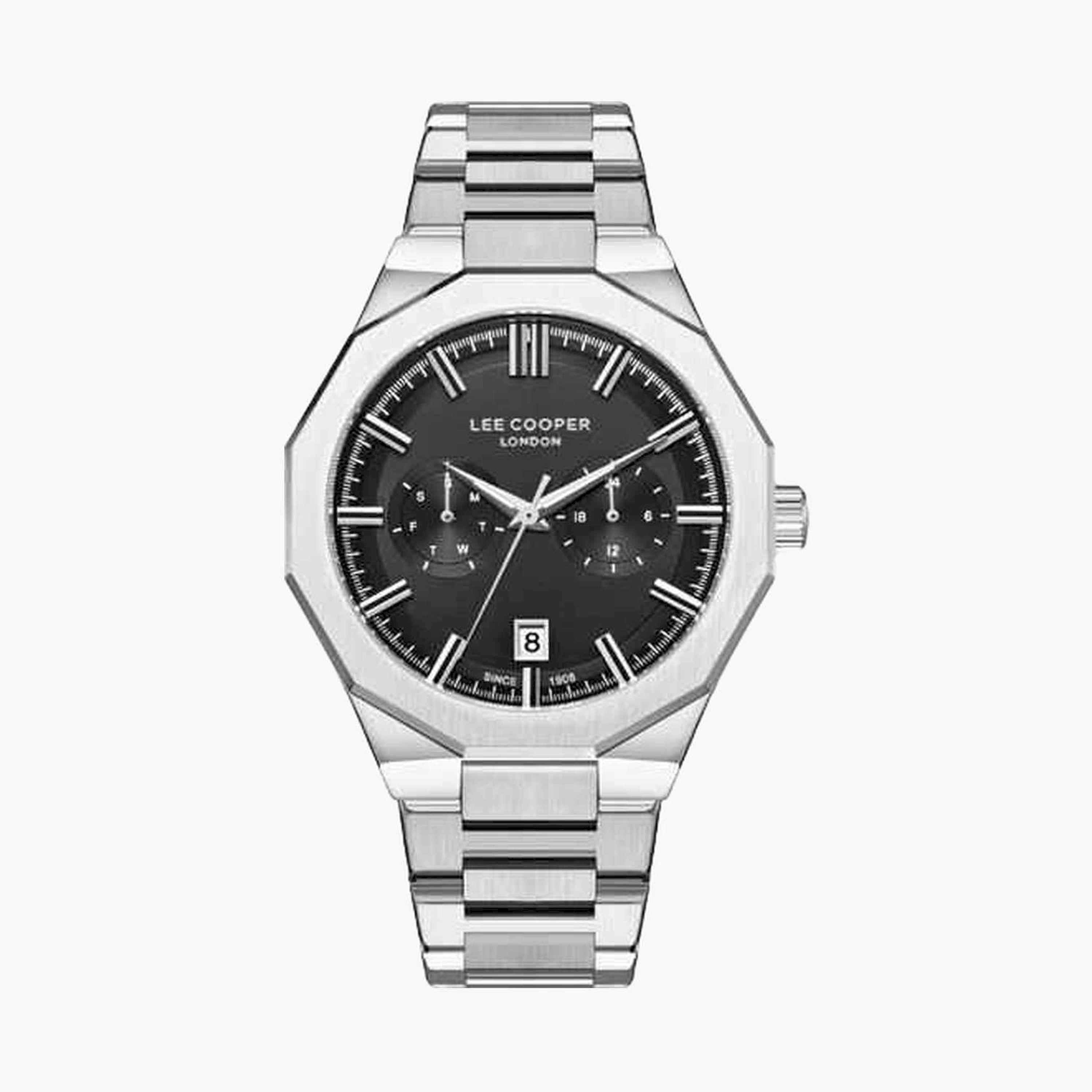 Lee Cooper Men's 44MM Silver Chronograph Metal Strap Watch | LC08018.350-men-watchesandjewellery-watches-image-1