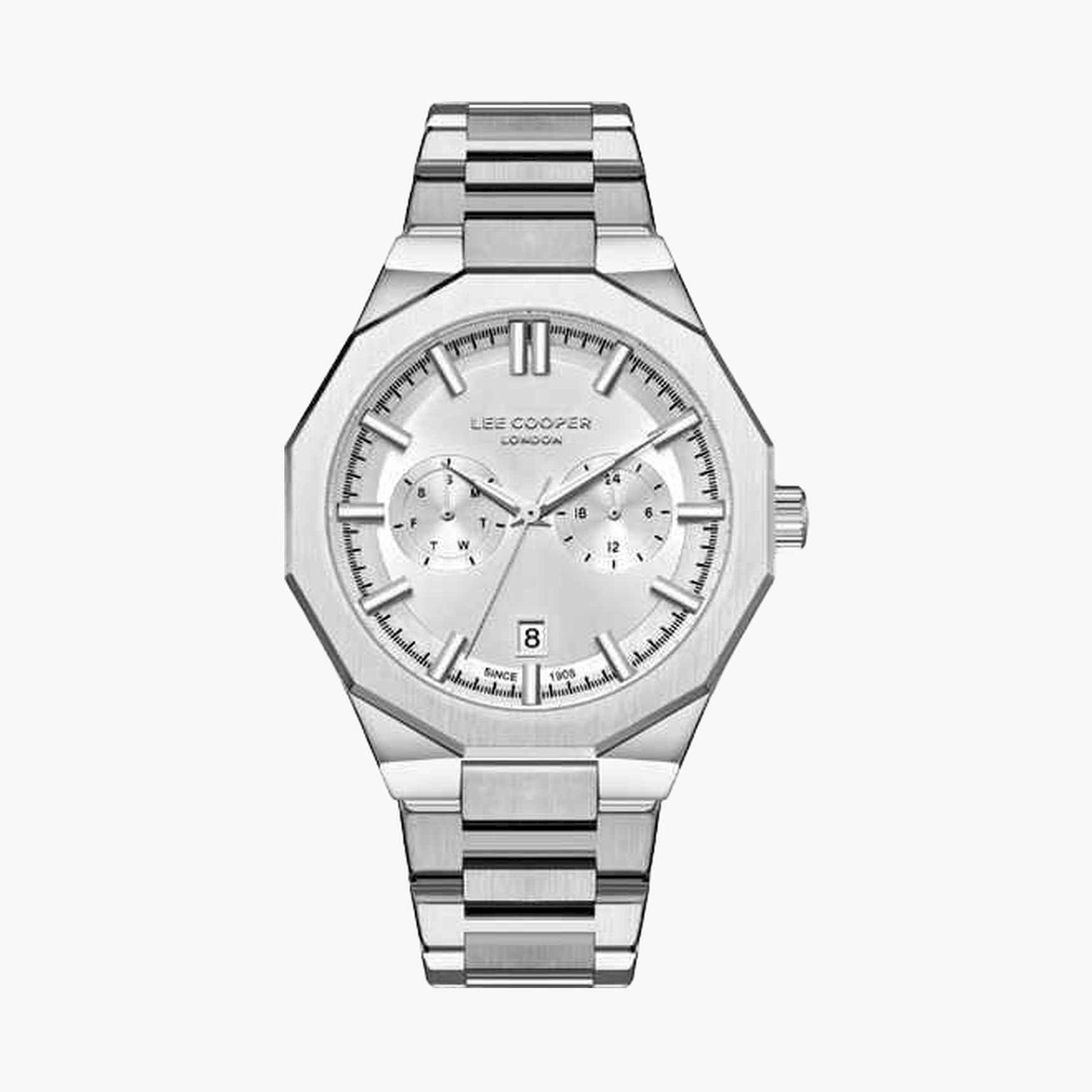 Lee Cooper Men's 44MM Silver Chronograph Metal Strap Watch | LC08018.330-men-watchesandjewellery-watches-image-1
