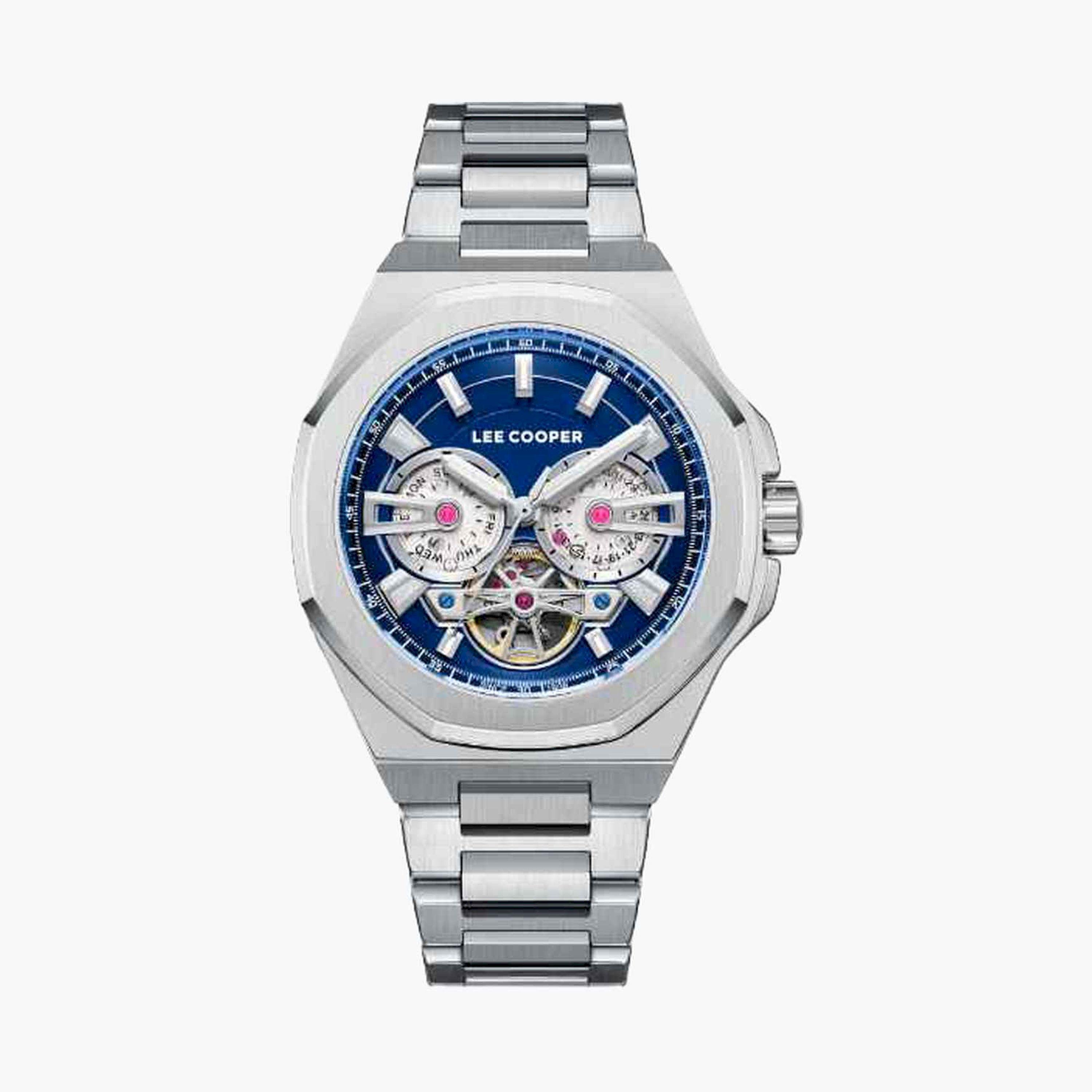 Lee Cooper Men's 43MM Silver Automatic Metal Strap Watch | LC08124.390-men-watchesandjewellery-watches-image-1