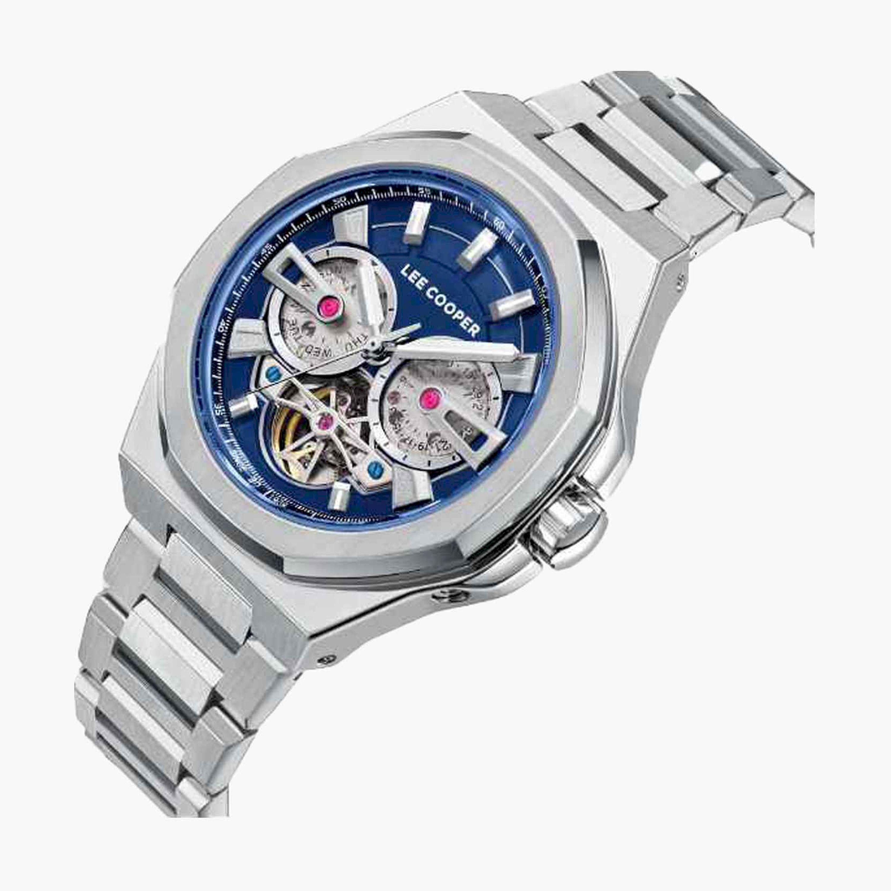 Lee Cooper Men's 43MM Silver Automatic Metal Strap Watch | LC08124.390-men-watchesandjewellery-watches-image-2