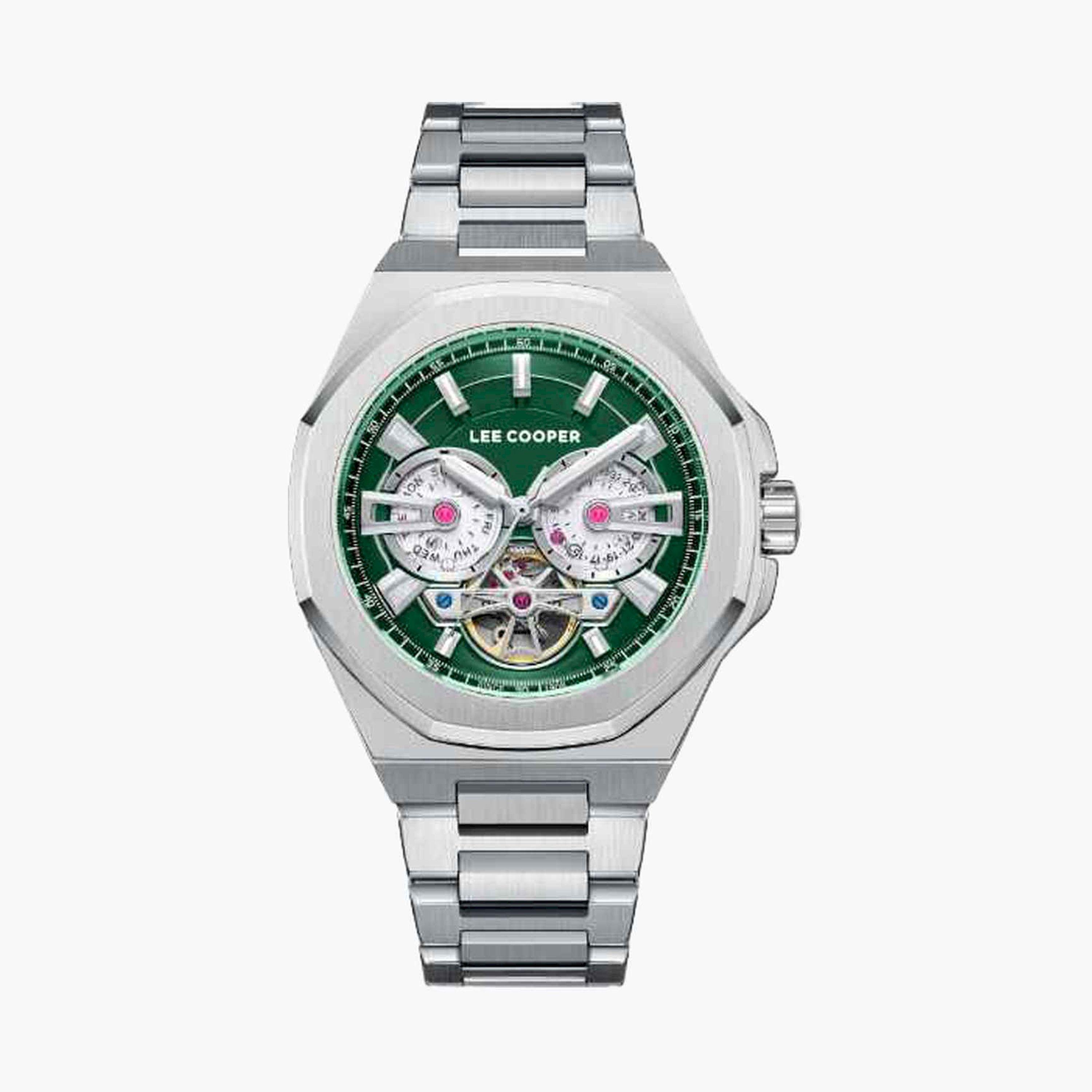 Lee Cooper Men's 43MM Silver Automatic Metal Strap Watch | LC08124.370-men-watchesandjewellery-watches-image-1