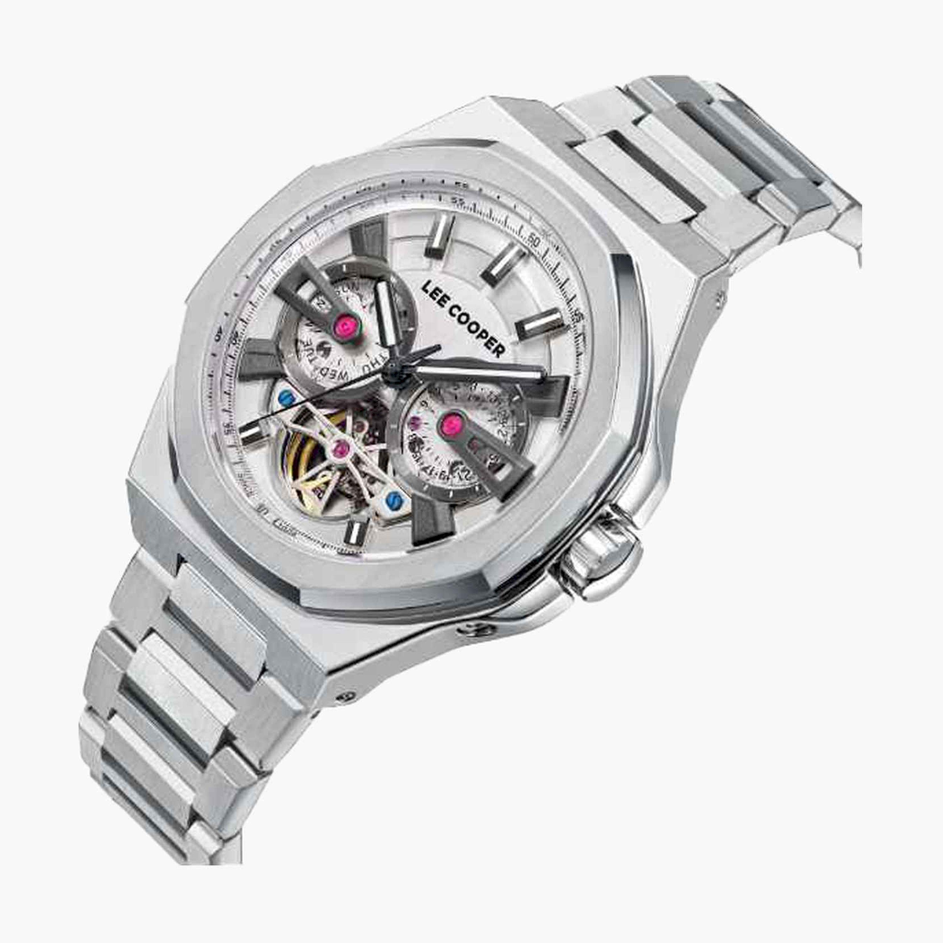 Lee Cooper Men's 43MM Silver Automatic Metal Strap Watch | LC08124.330-men-watchesandjewellery-watches-image-2