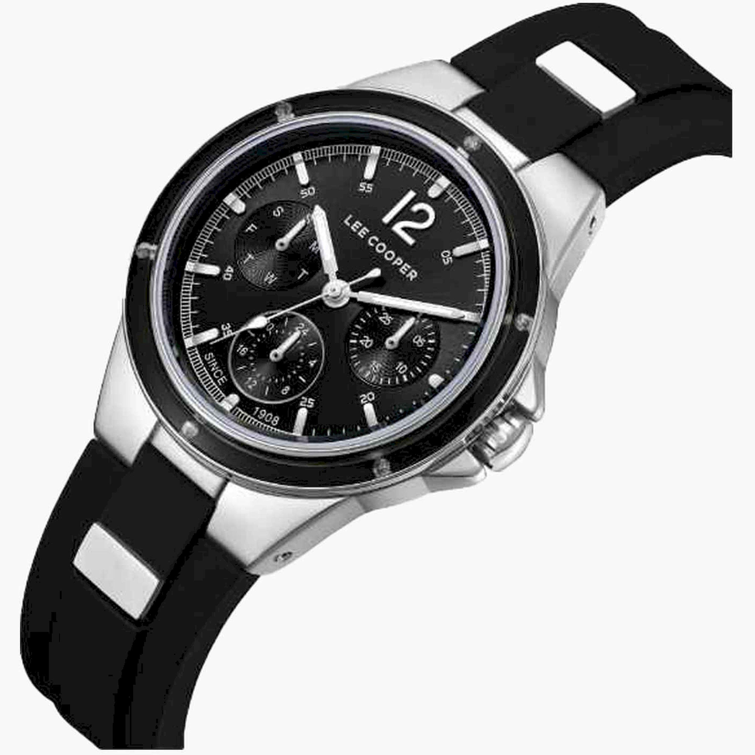 لي كوبر- ساعة كرونوغراف سوار سيليكون للنساء 35مم لون اسود | LC08099.351-women-watchesandjewellery-watches-image-2