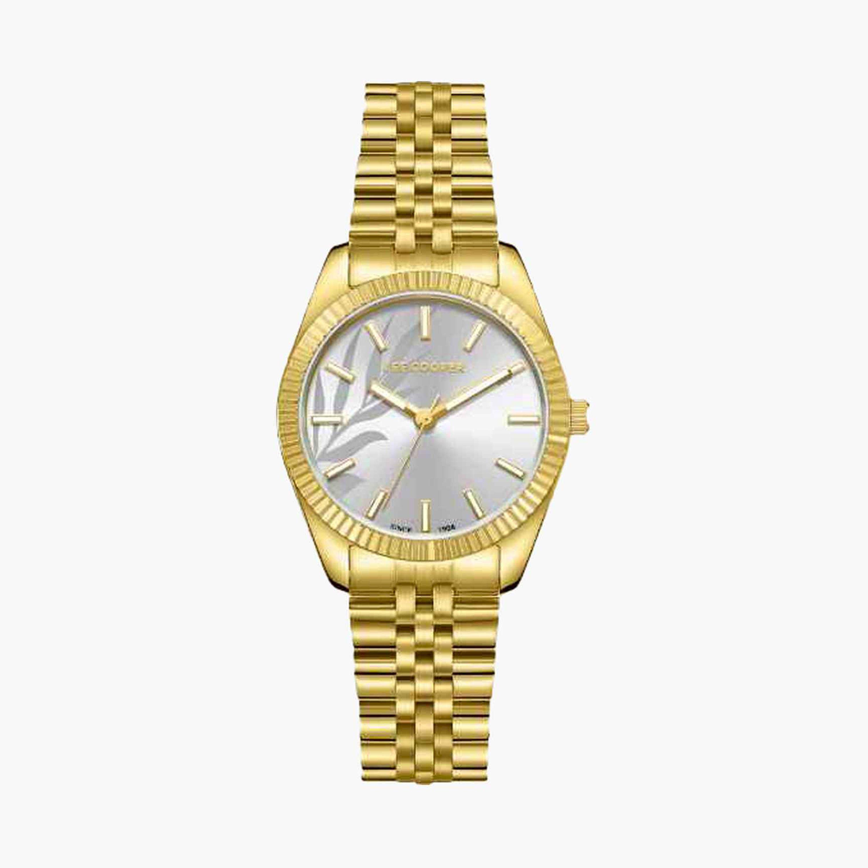 لي كوبر- ساعة تناظري سوار معدني للنساء 32مم لون ذهبي | LC08102.130-women-watchesandjewellery-watches-image-1
