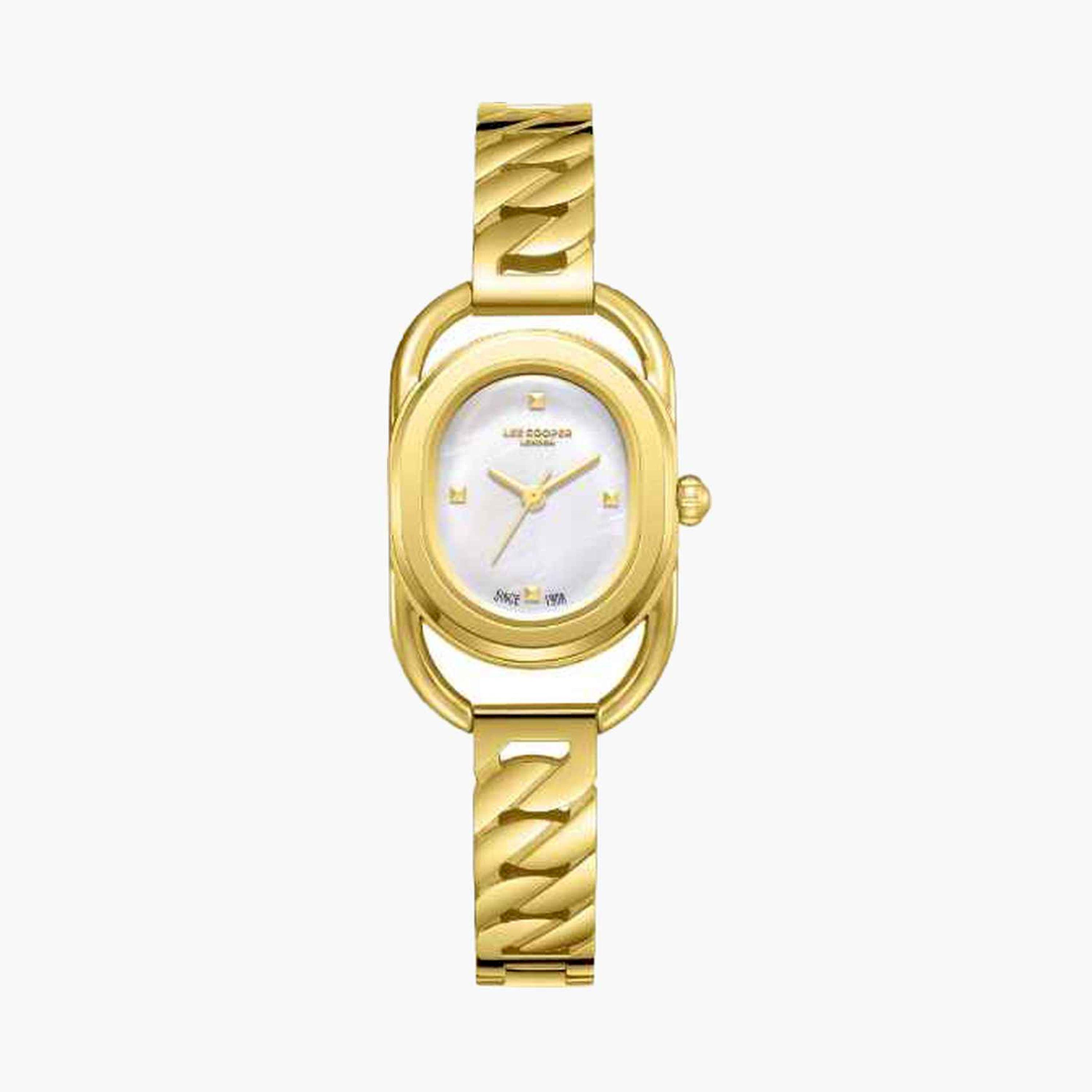 لي كوبر- ساعة تناظري سوار معدني للنساء 24مم لون ذهبي | LC08056.120-women-watchesandjewellery-watches-image-1