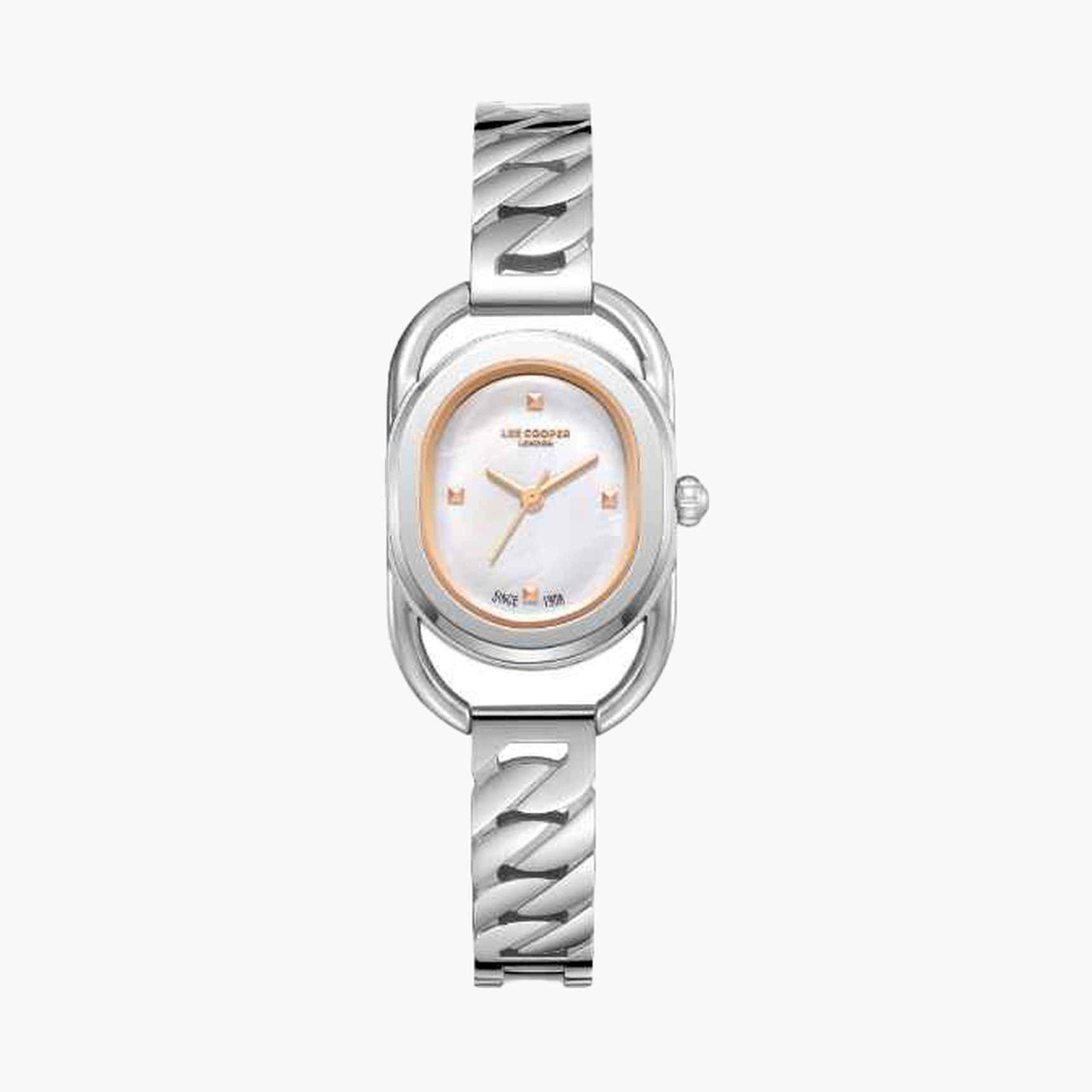 لي كوبر- ساعة تناظري سوار معدني للنساء 24مم لون فضي | LC08056.520-women-watchesandjewellery-watches-image-1