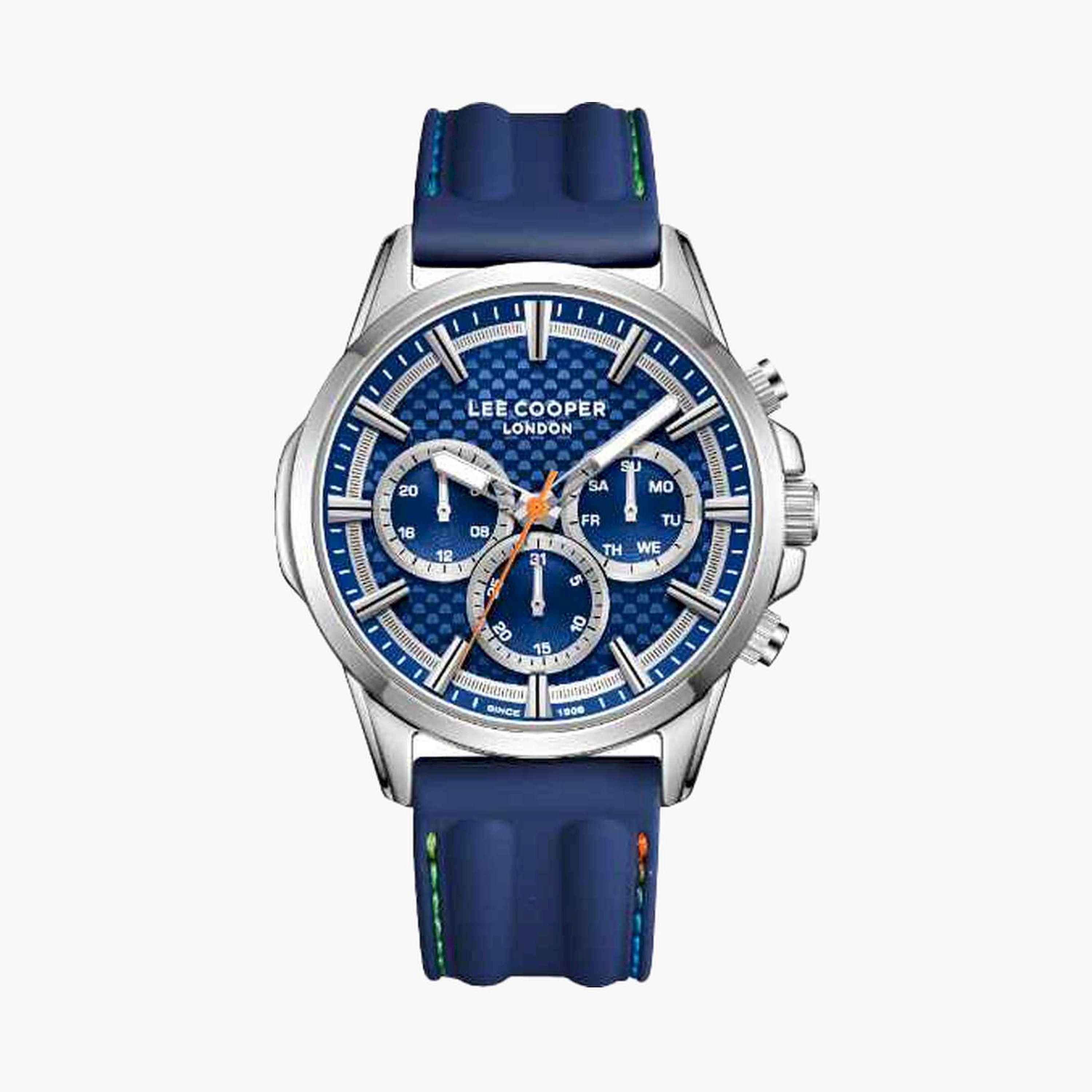 لي كوبر- ساعة كرونوغراف سوار سيليكون للرجال 44مم لون ازرق | LC08048.399-men-watchesandjewellery-watches-image-1