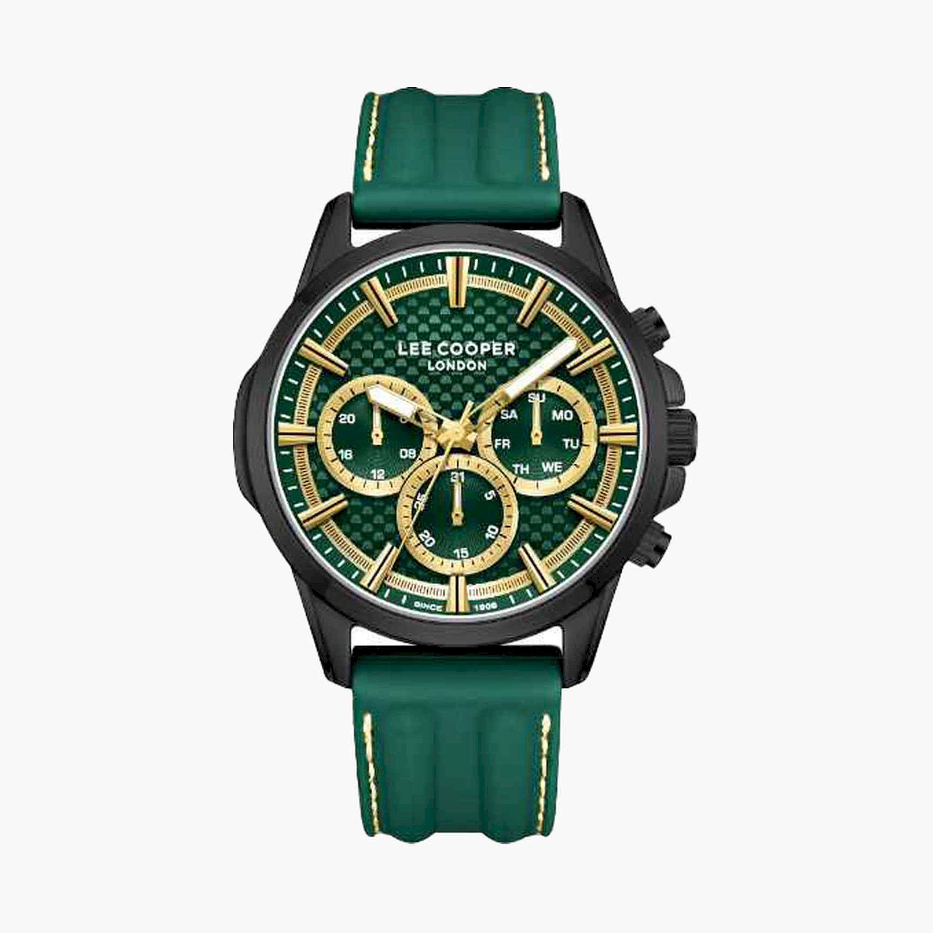 Lee Cooper Men's 44MM Green Chronograph Silicone Strap Watch | LC08048.077-men-watchesandjewellery-watches-image-1