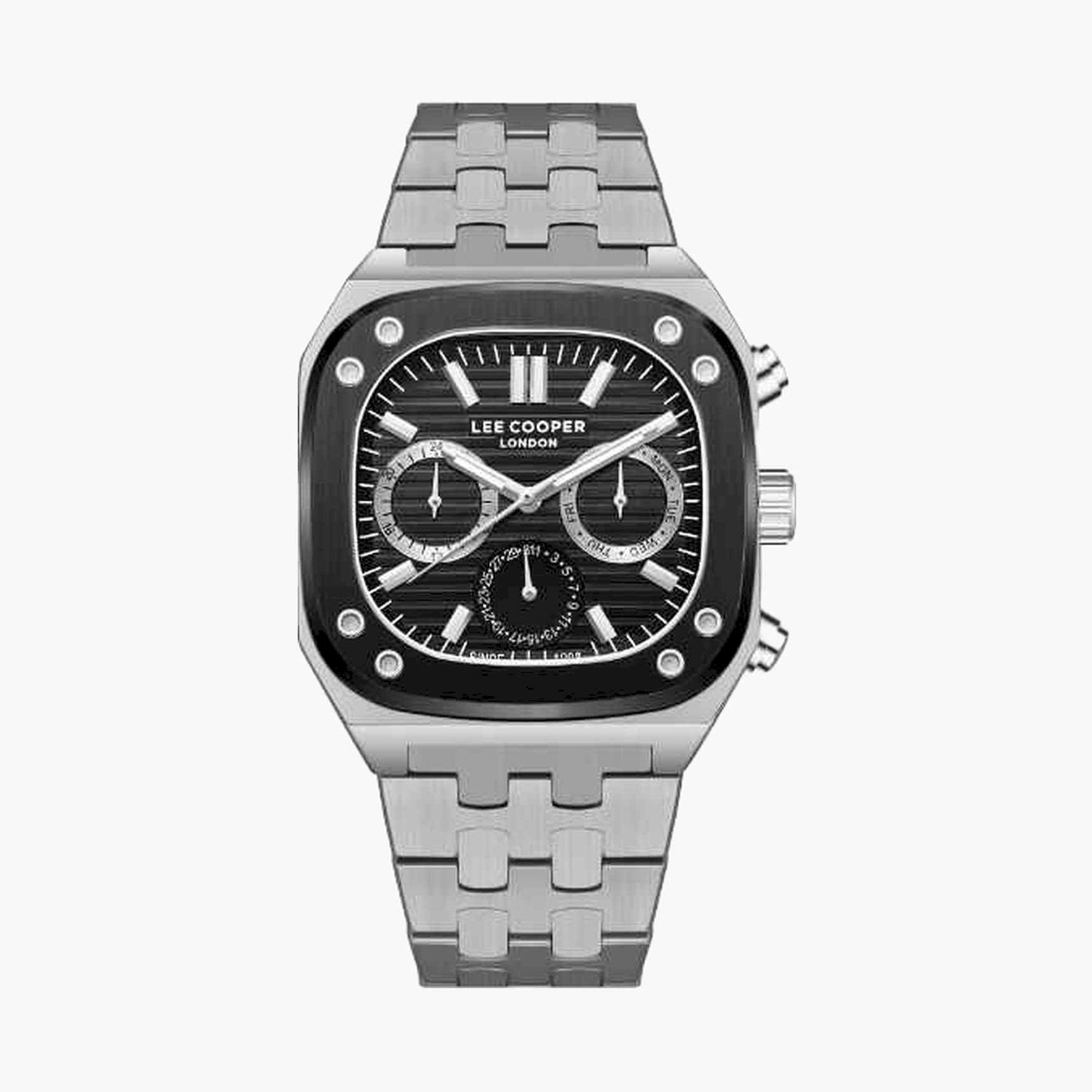 لي كوبر- ساعة كرونوغراف سوار معدني للرجال 42مم لون فضي | LC08023.350-men-watchesandjewellery-watches-image-1