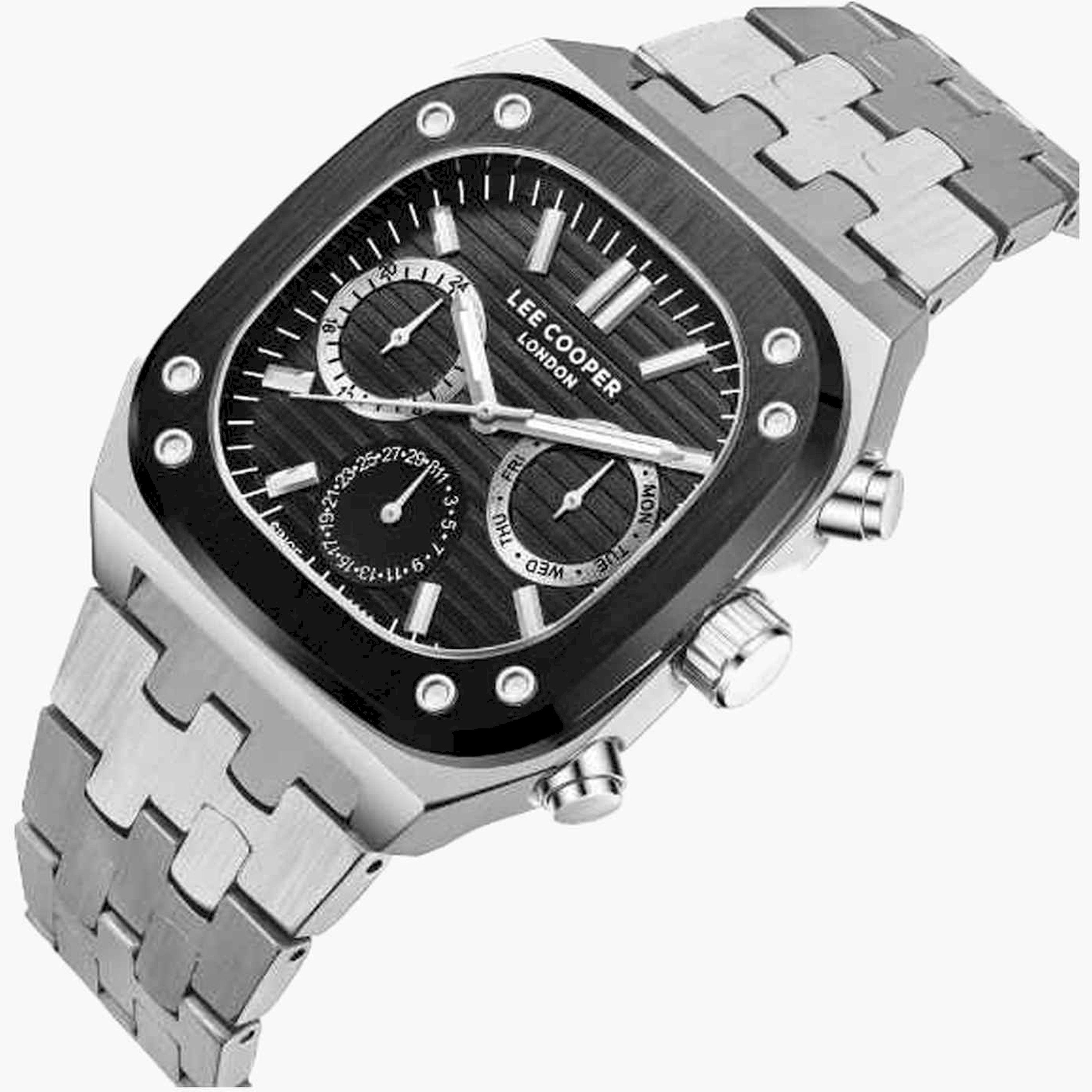 لي كوبر- ساعة كرونوغراف سوار معدني للرجال 42مم لون فضي | LC08023.350-men-watchesandjewellery-watches-image-4