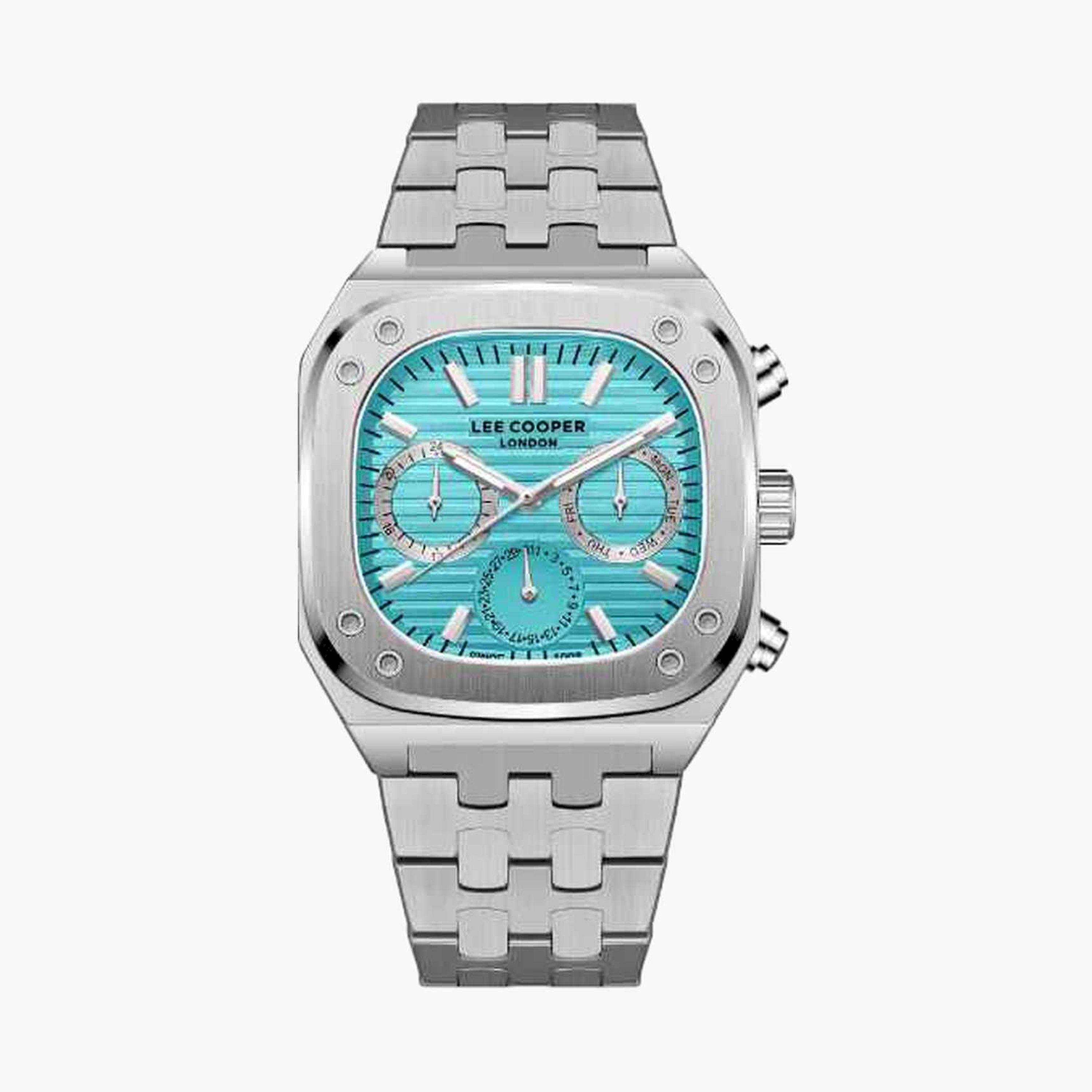 لي كوبر- ساعة كرونوغراف سوار معدني للرجال 42مم لون فضي | LC08023.300-men-watchesandjewellery-watches-image-1