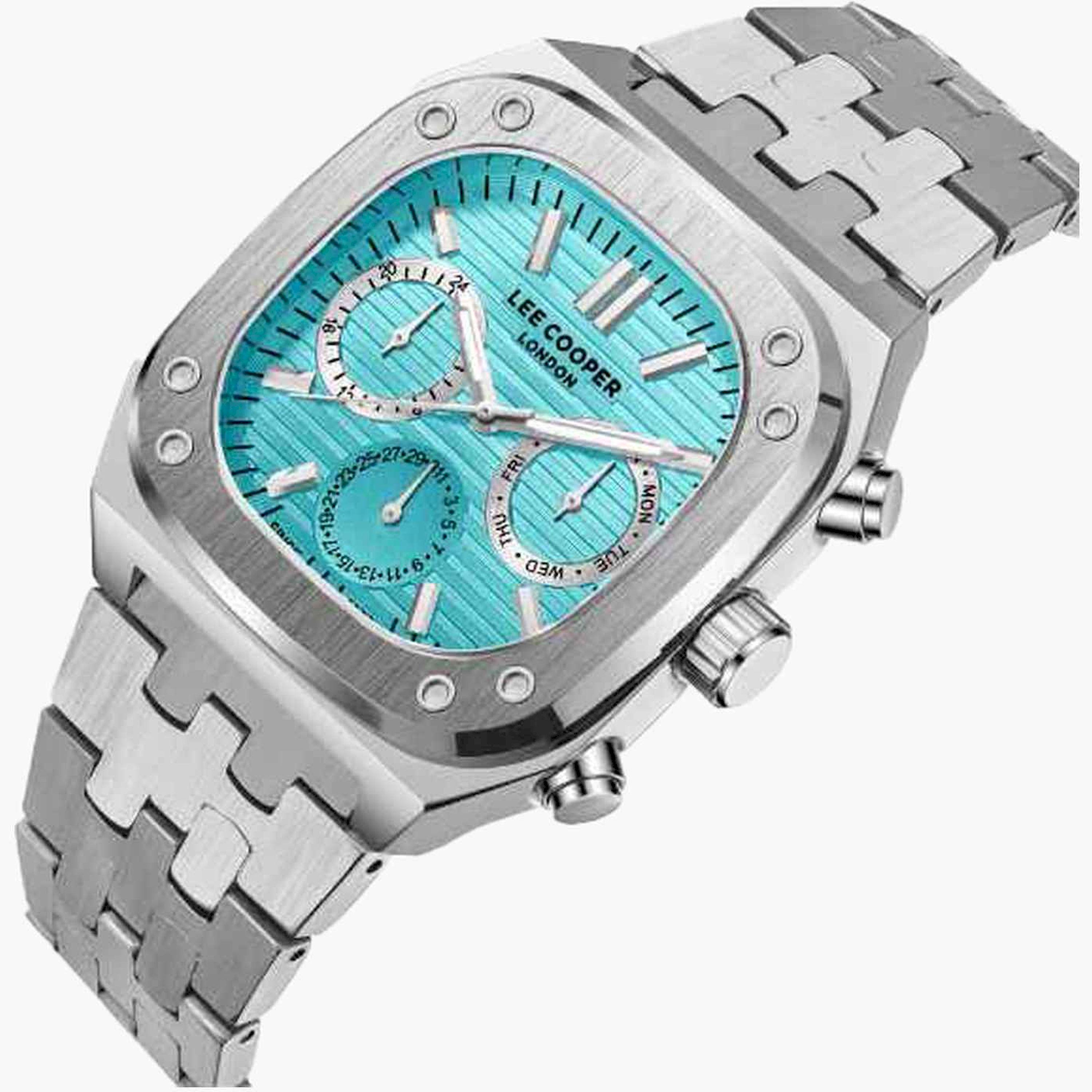 لي كوبر- ساعة كرونوغراف سوار معدني للرجال 42مم لون فضي | LC08023.300-men-watchesandjewellery-watches-image-4