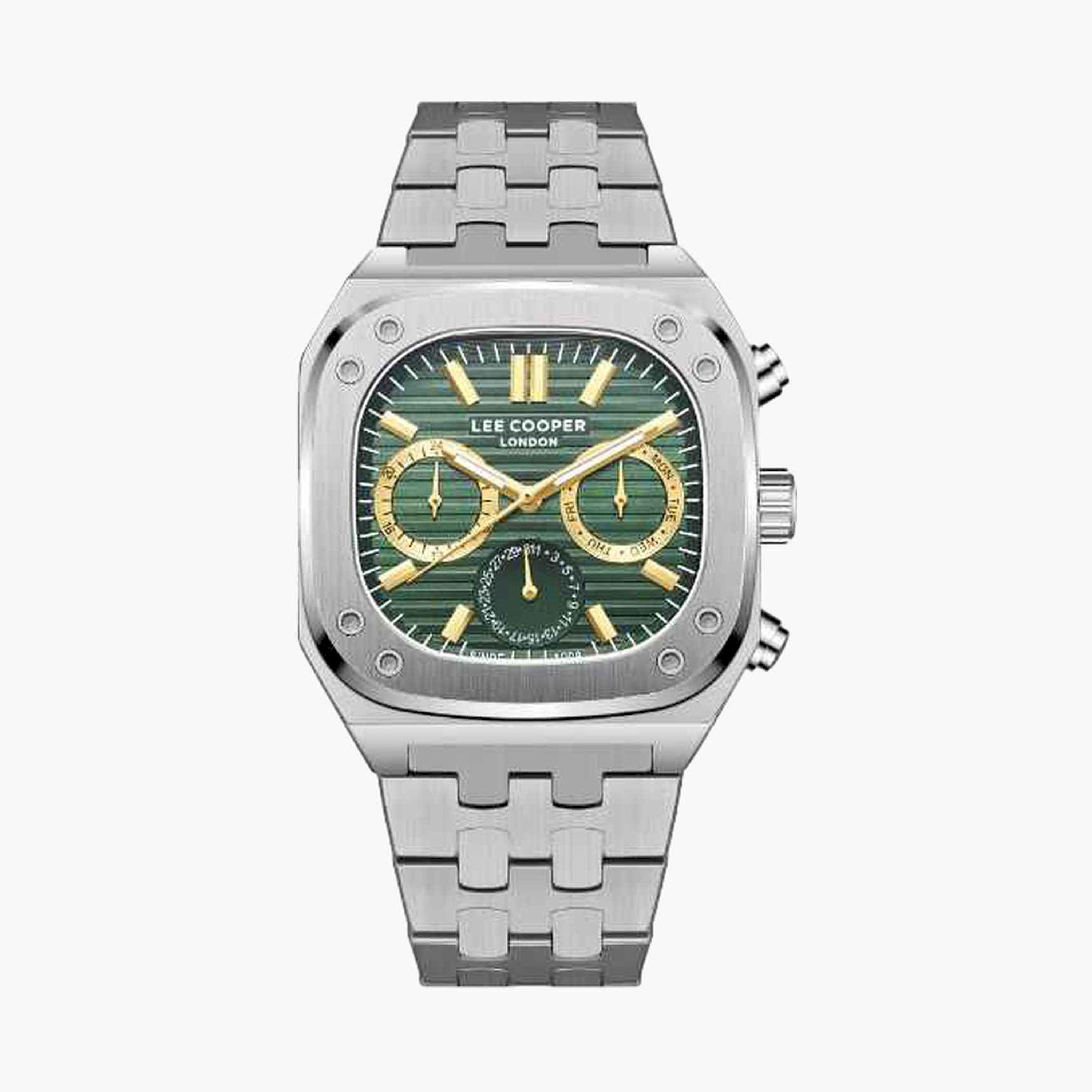 لي كوبر- ساعة كرونوغراف سوار معدني للرجال 42مم لون فضي | LC08023.370-men-watchesandjewellery-watches-image-1