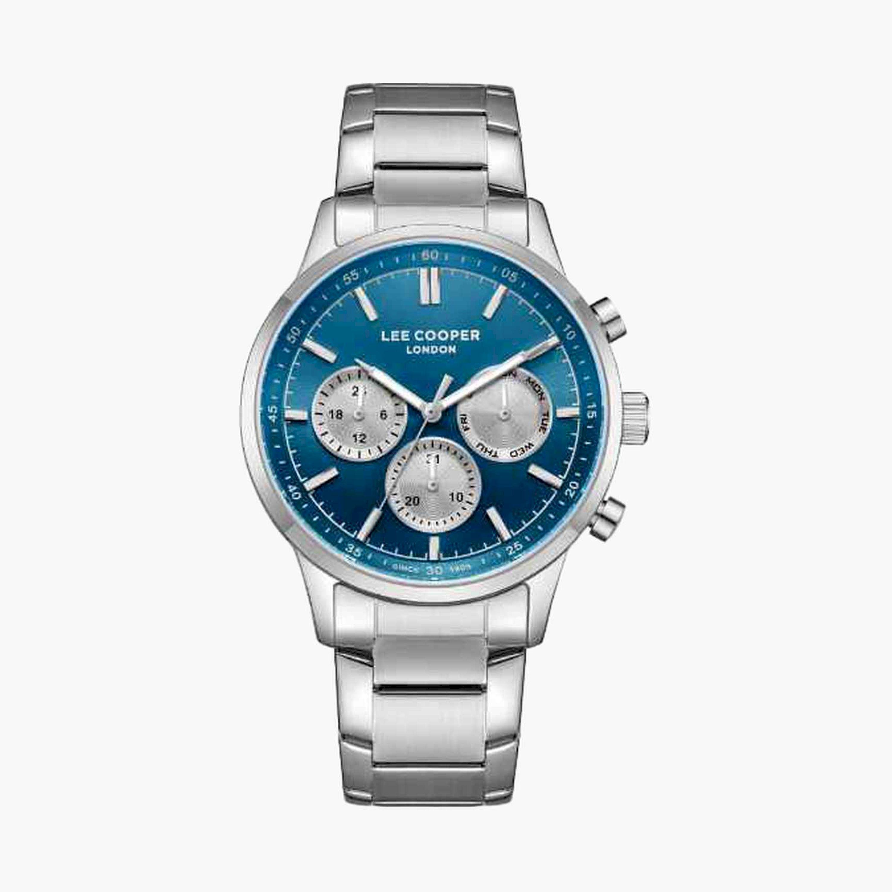 لي كوبر- ساعة كرونوغراف سوار معدني للرجال 44مم لون فضي | LC07998.370-men-watchesandjewellery-watches-image-1