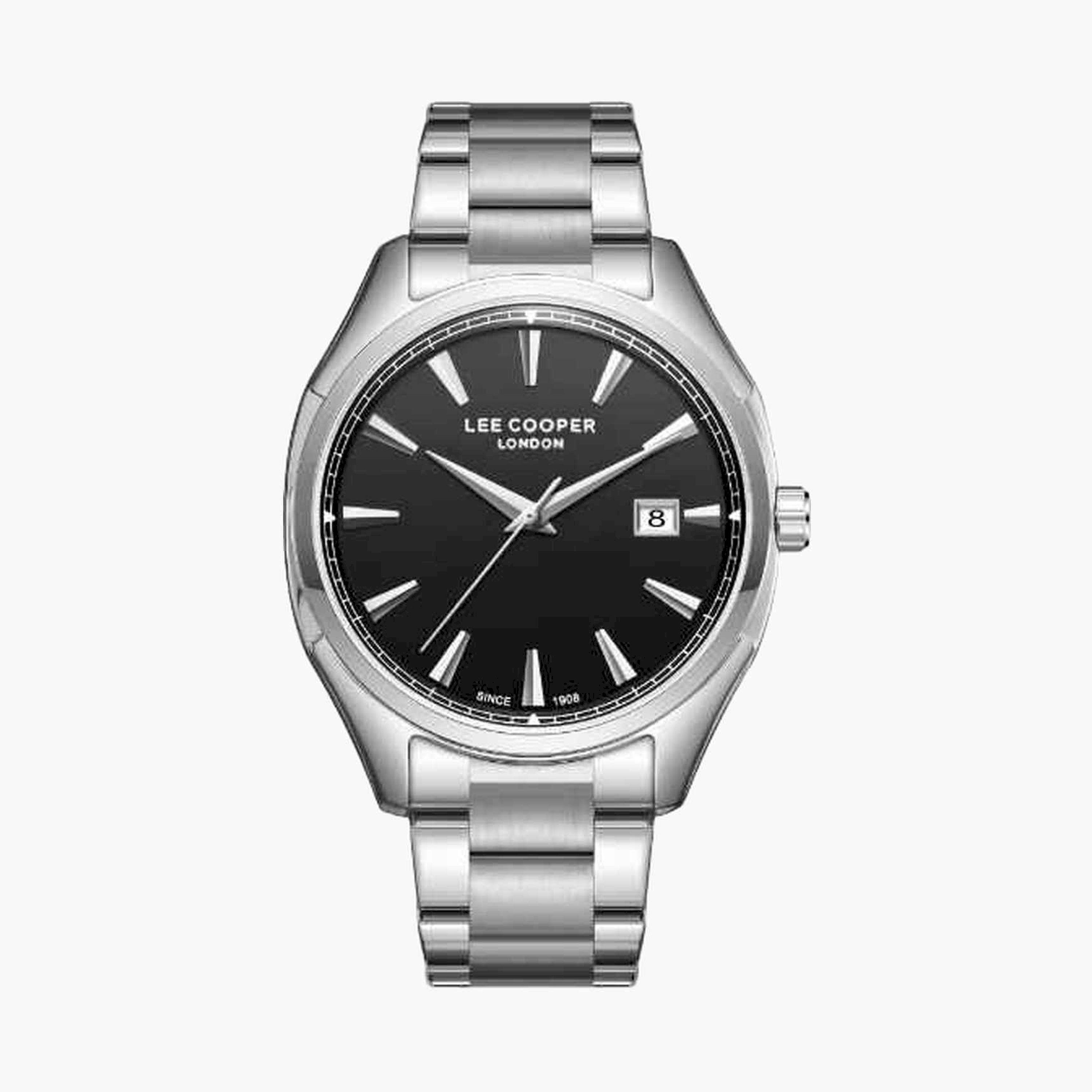 لي كوبر- ساعة تناظري سوار معدني للرجال 41مم لون فضي | LC08007.350-men-watchesandjewellery-watches-image-1