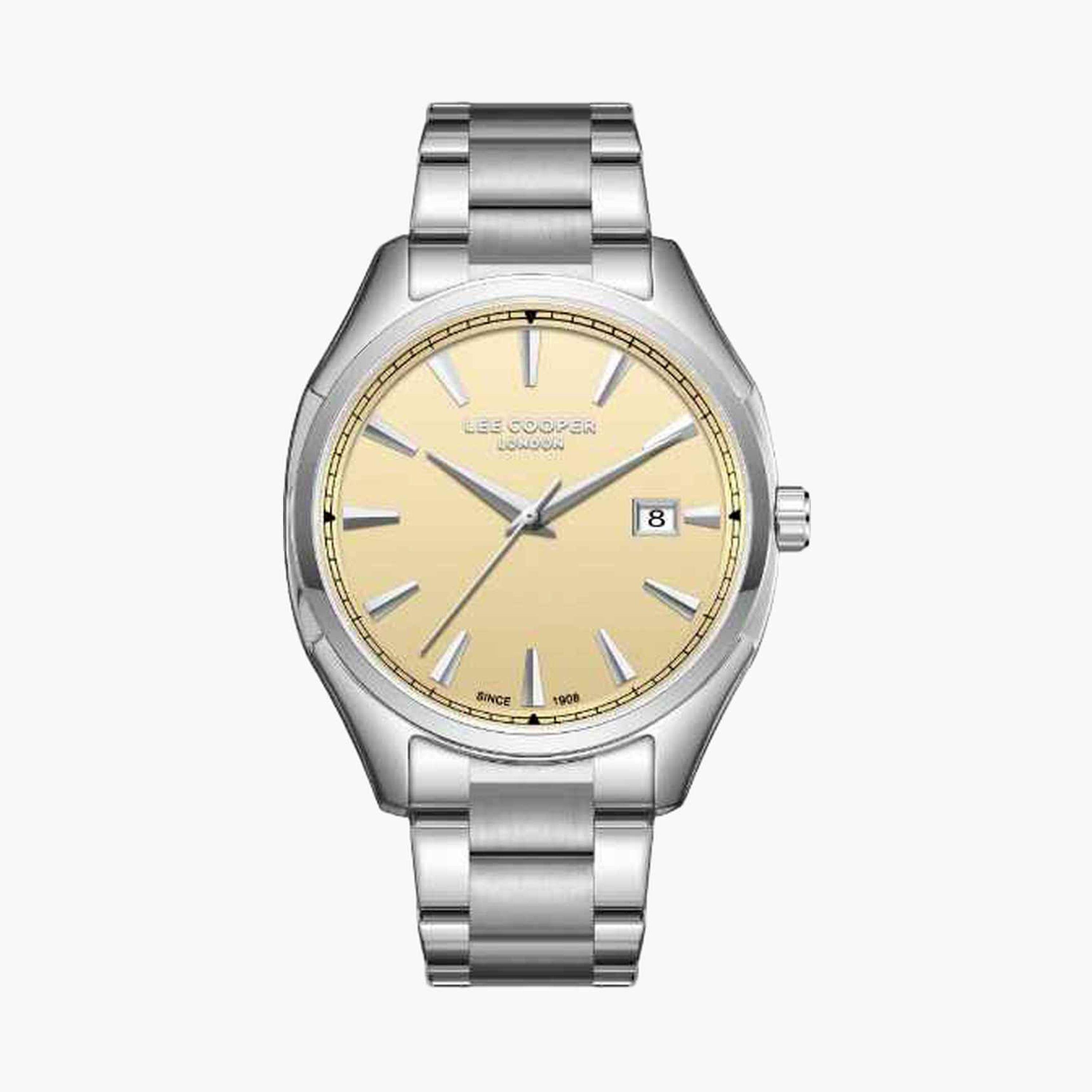 لي كوبر- ساعة تناظري سوار معدني للرجال 41مم لون فضي | LC08007.310-men-watchesandjewellery-watches-image-1
