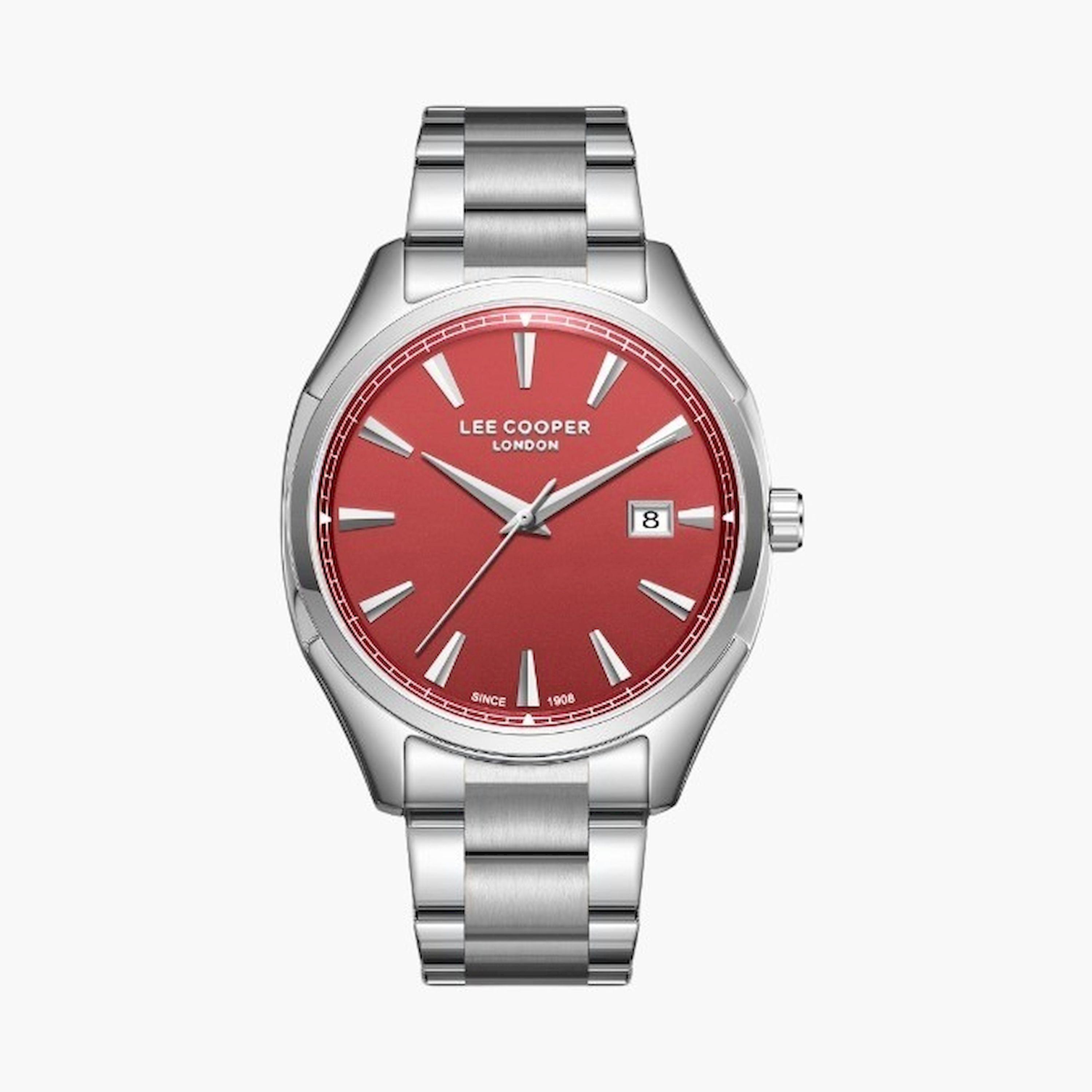 لي كوبر- ساعة تناظري سوار معدني للرجال 41مم لون فضي | LC08007.380-men-watchesandjewellery-watches-image-1