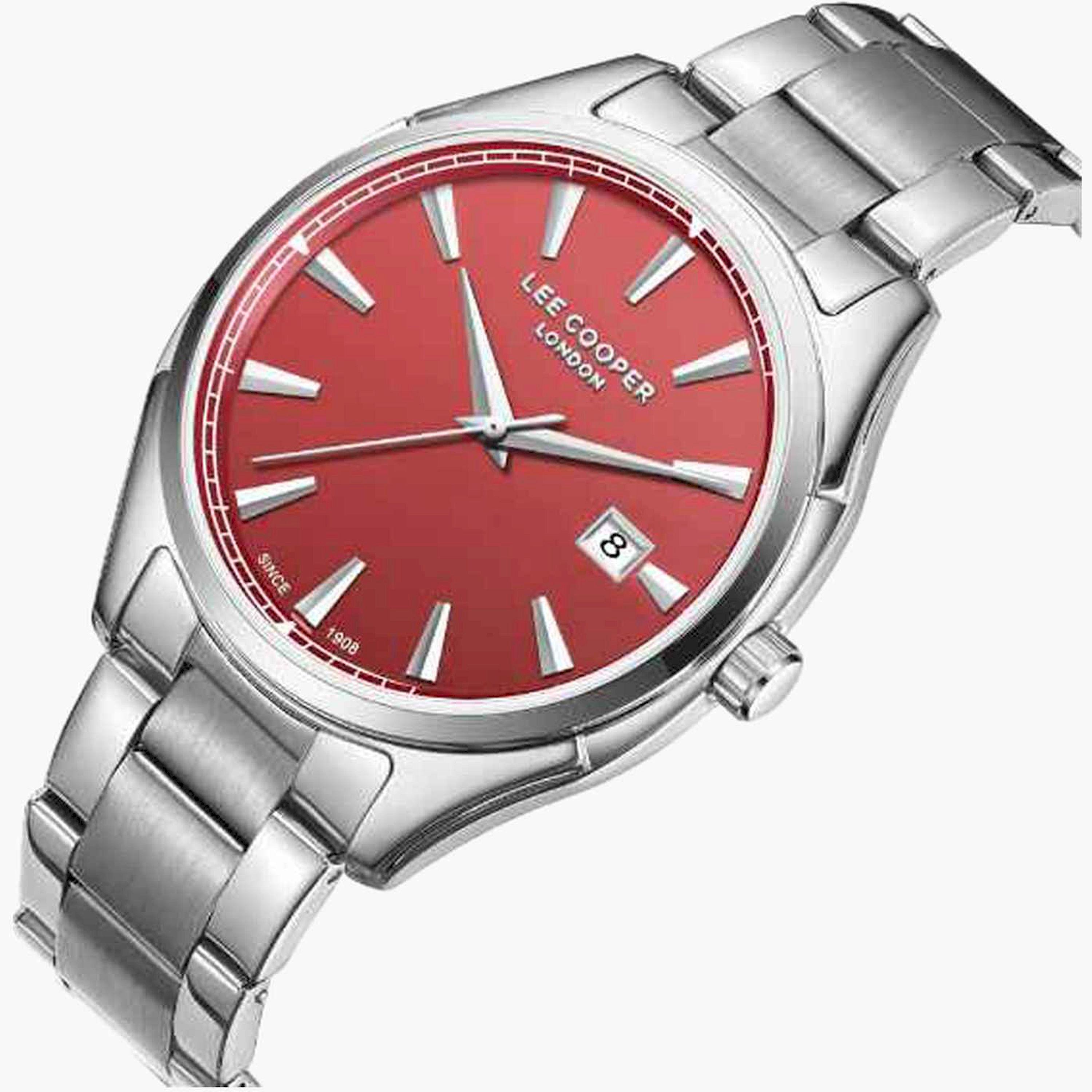 لي كوبر- ساعة تناظري سوار معدني للرجال 41مم لون فضي | LC08007.380-men-watchesandjewellery-watches-image-4