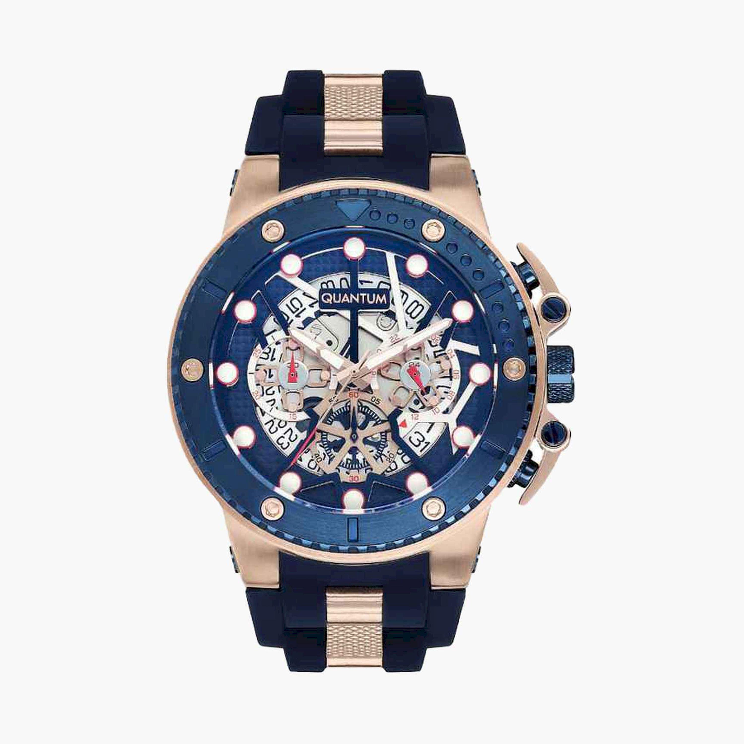 Quantum Men's 50MM Multicolour Chronograph Silicone Strap Watch | HNG535.999-men-watchesandjewellery-watches-image-1