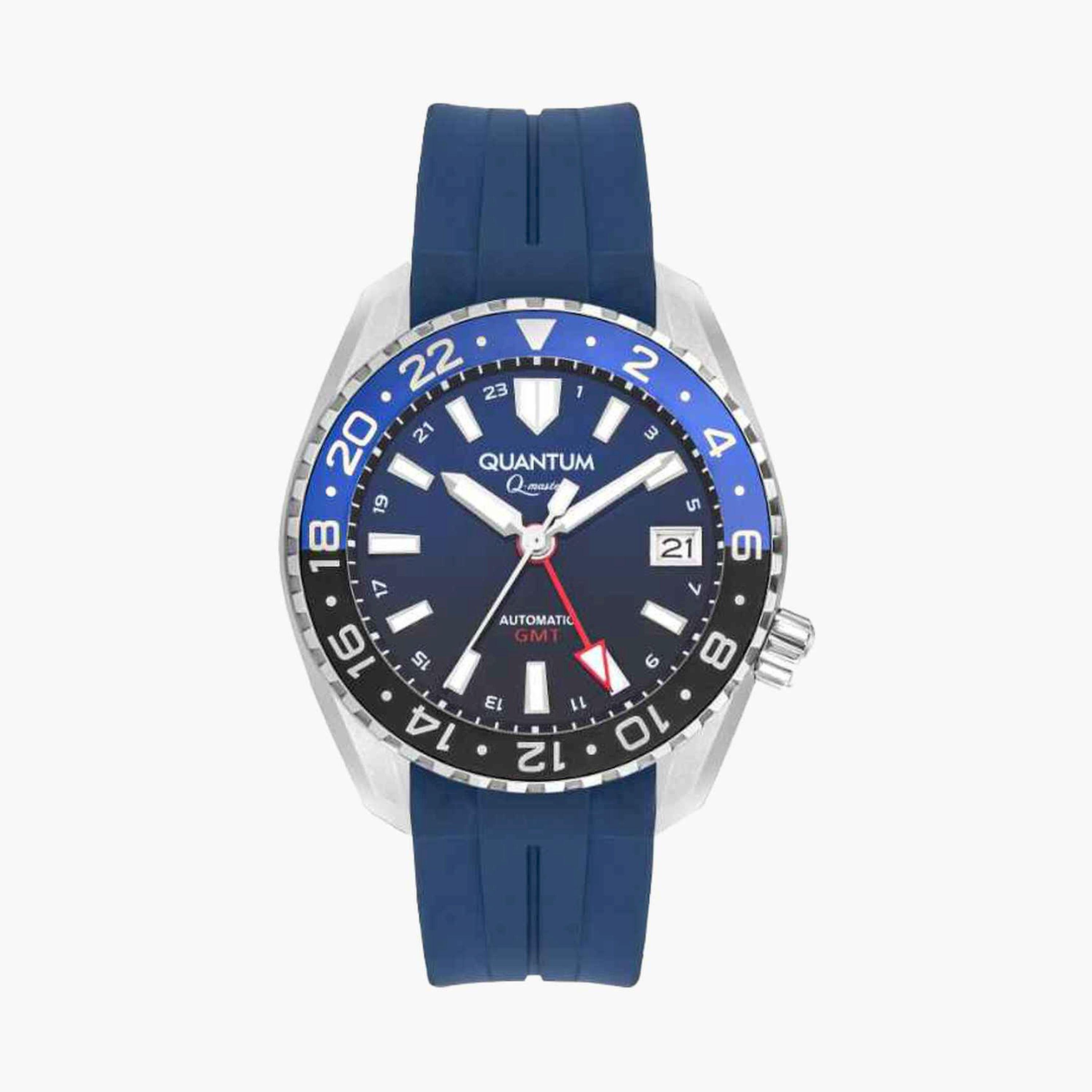 كوانتوم- ساعة اوتوماتيكية سوار سيليكون للرجال 42مم لون ازرق | QMG1105.399-men-watchesandjewellery-watches-image-1