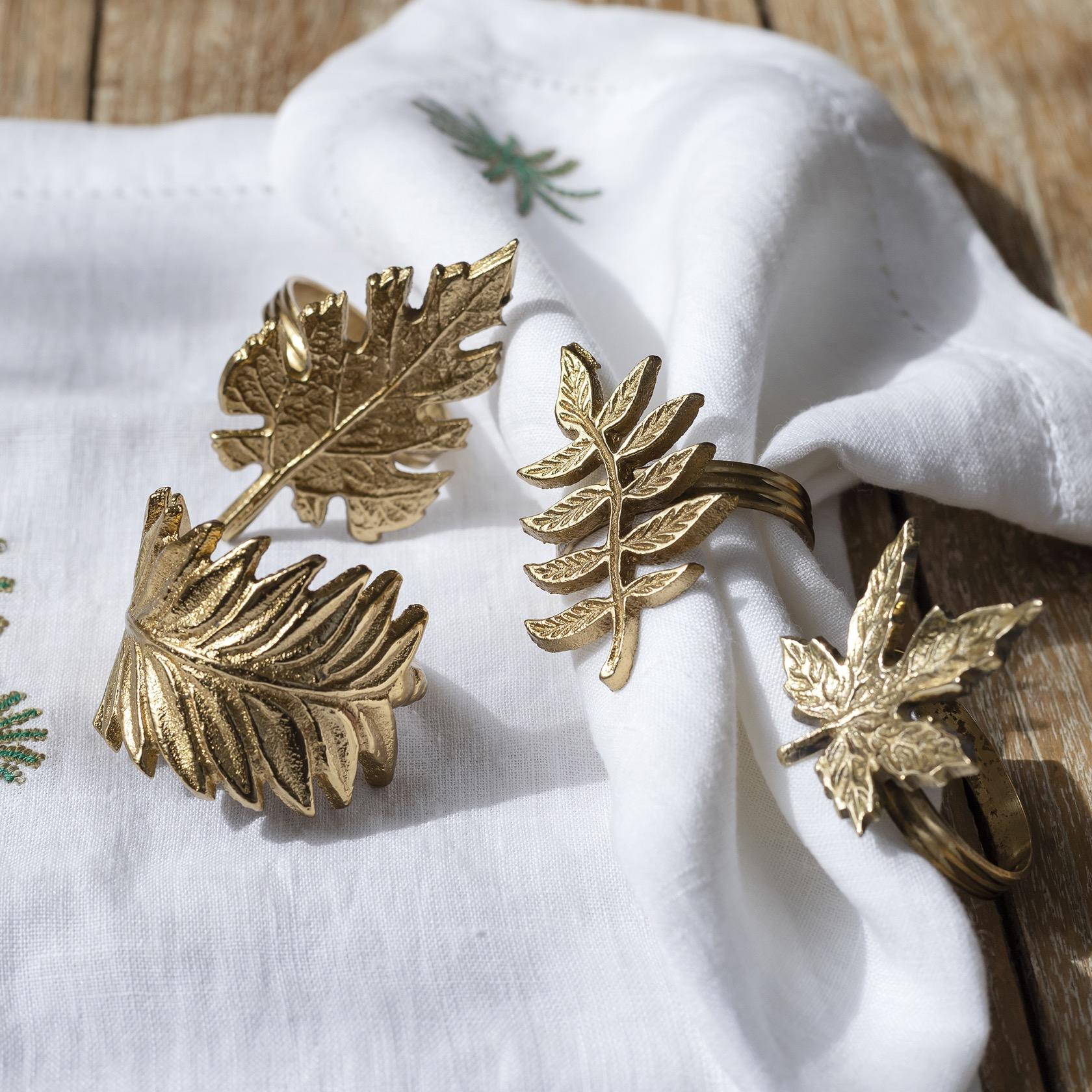Metal 4-Piece Napkin Ring Set - 4 cm