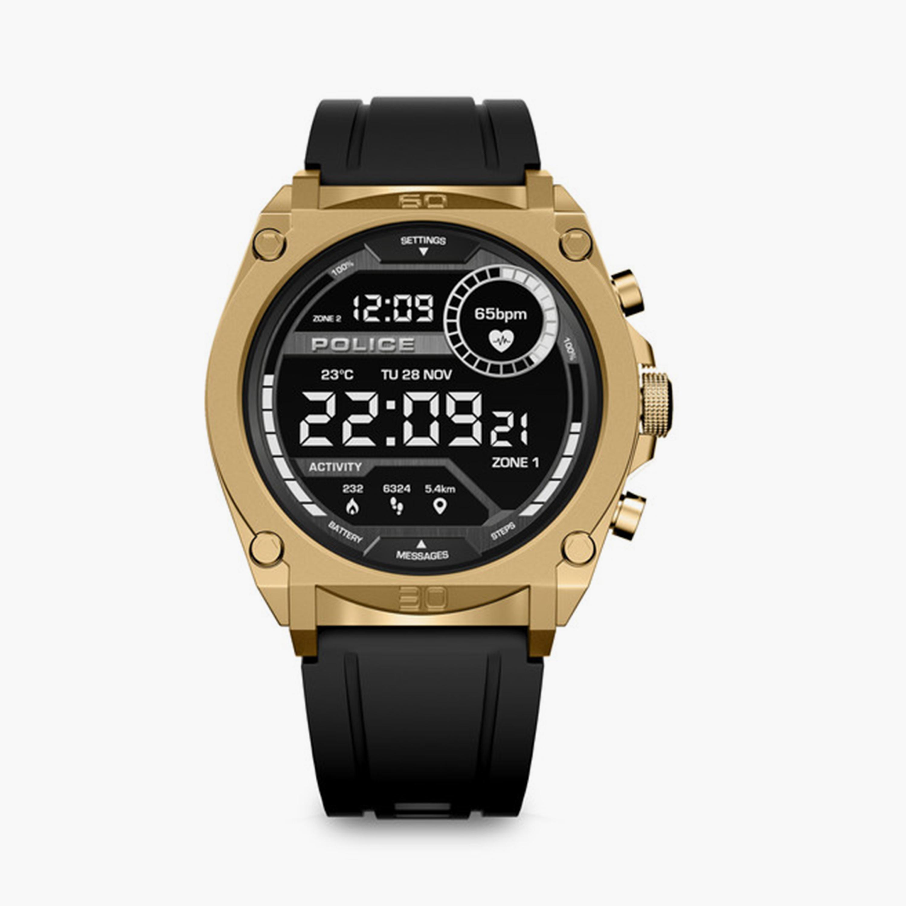 بوليس- ساعة ذكية سوداء سوار سيليكون 45 مم | PEIUN0000105 للرجال-men-watchesandjewellery-watches-image-1