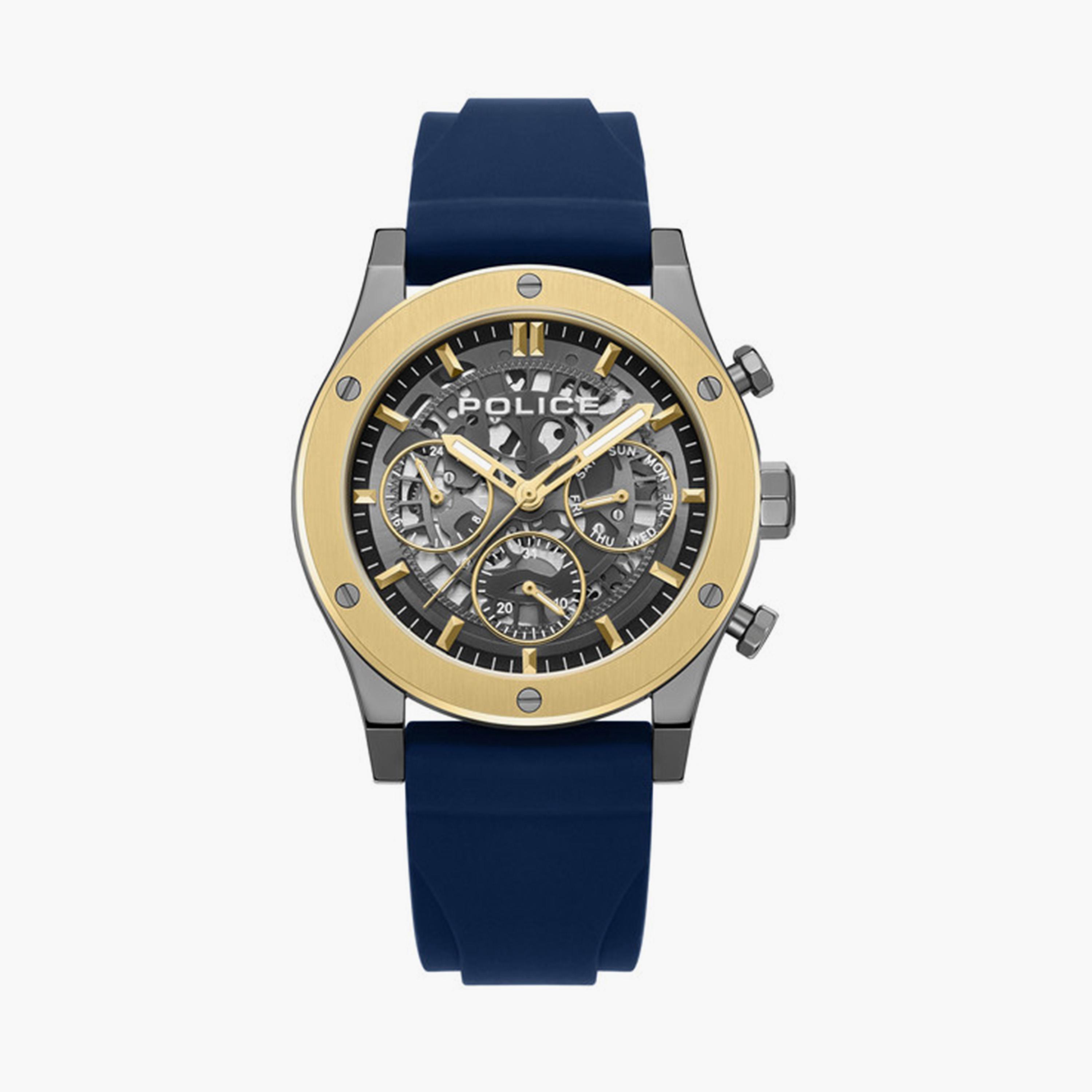 بوليس- ساعة كرونوغراف زرقاء سوار سيليكون 42 مم | PEWJQ0006406 للرجال-men-watchesandjewellery-watches-image-1