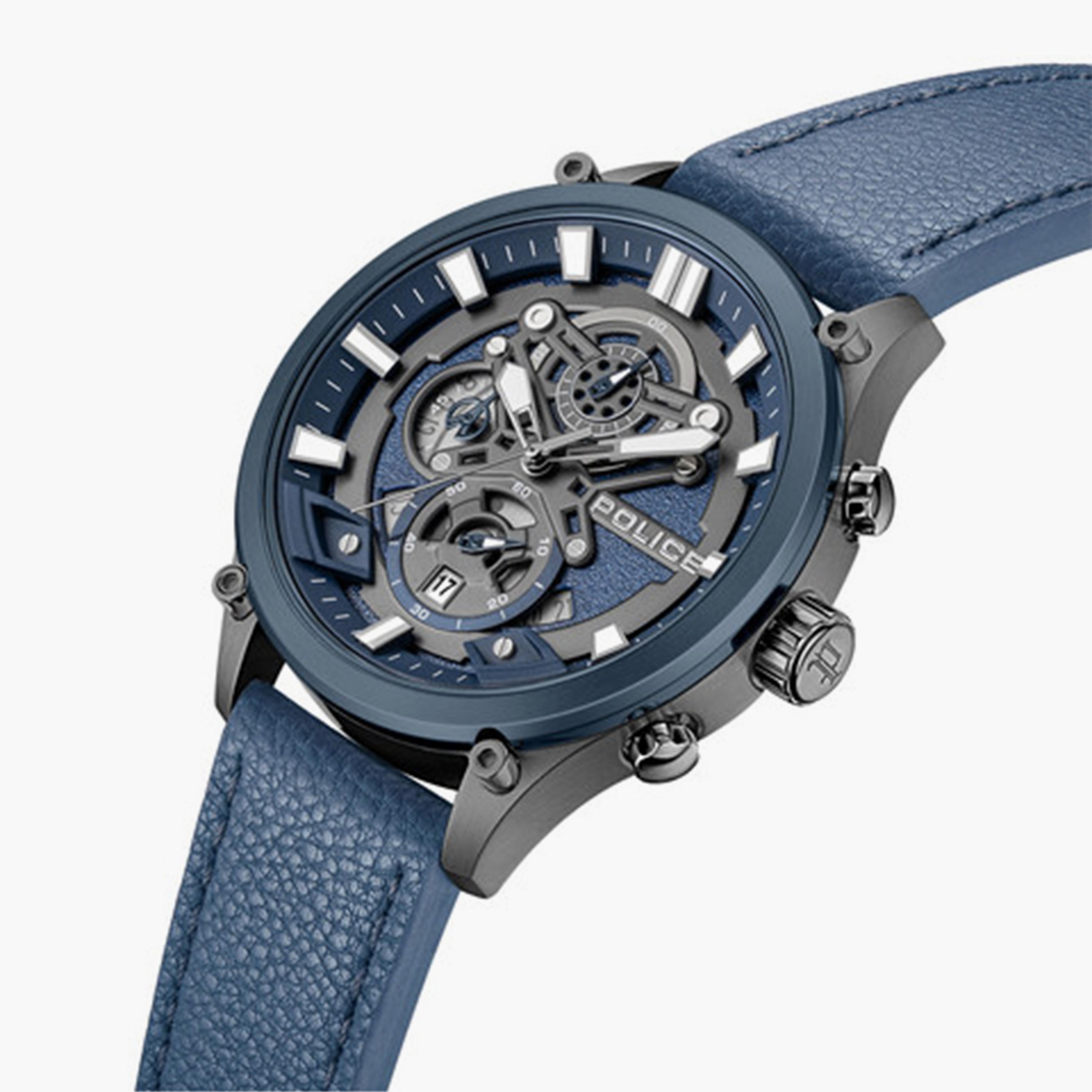 Police Men's Wadden 45MM Blue Chronograph Silicone Strap Watch | PEWGC0054206-men-watchesandjewellery-watches-image-2