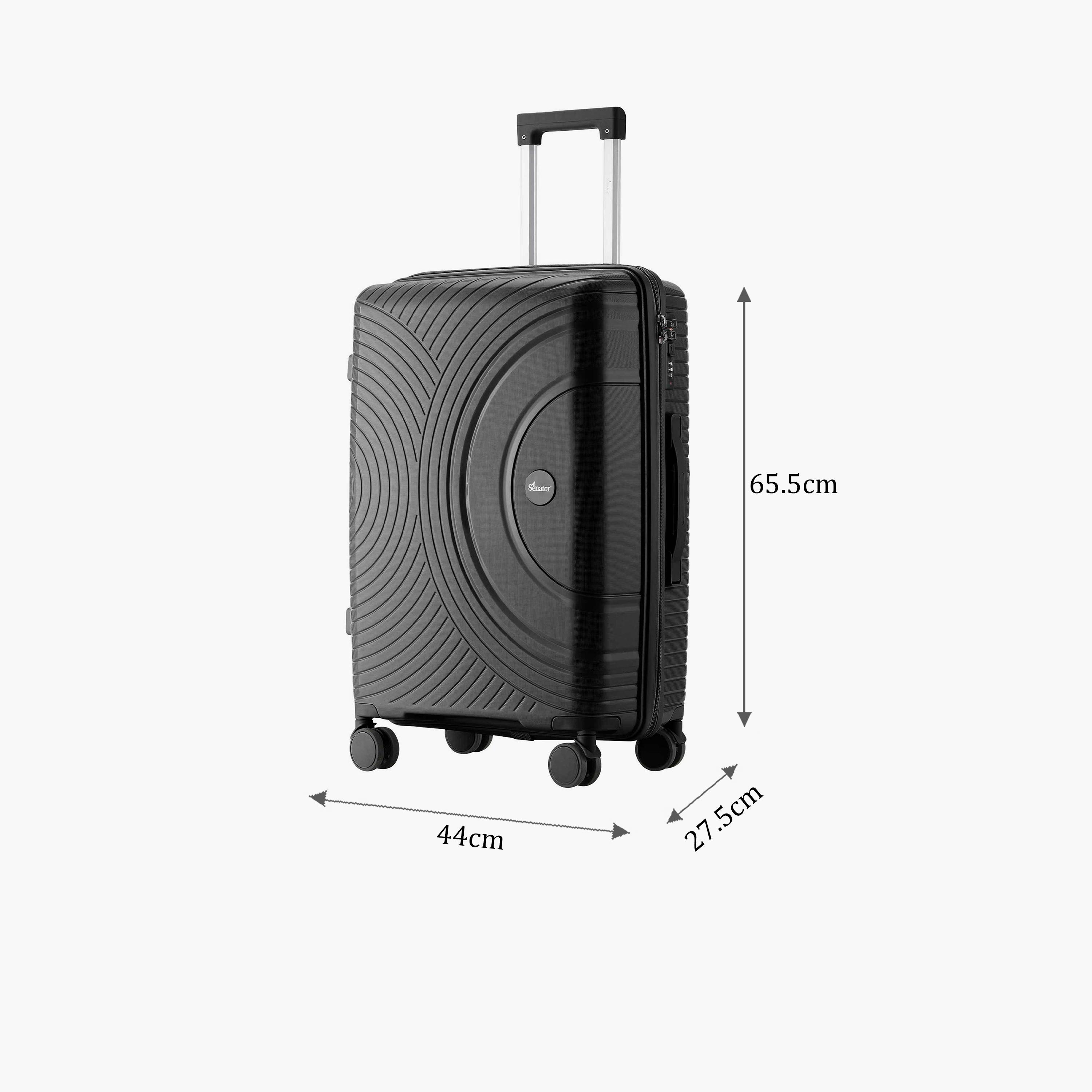 Senator 65.5 CM Medium Check-in Polypropylene Hard Sided 4-Wheeler Spinner Trolley Bag with 3-Digit Combination Lock | KH1010-24-travel-luggagesandbags-luggage-image-2