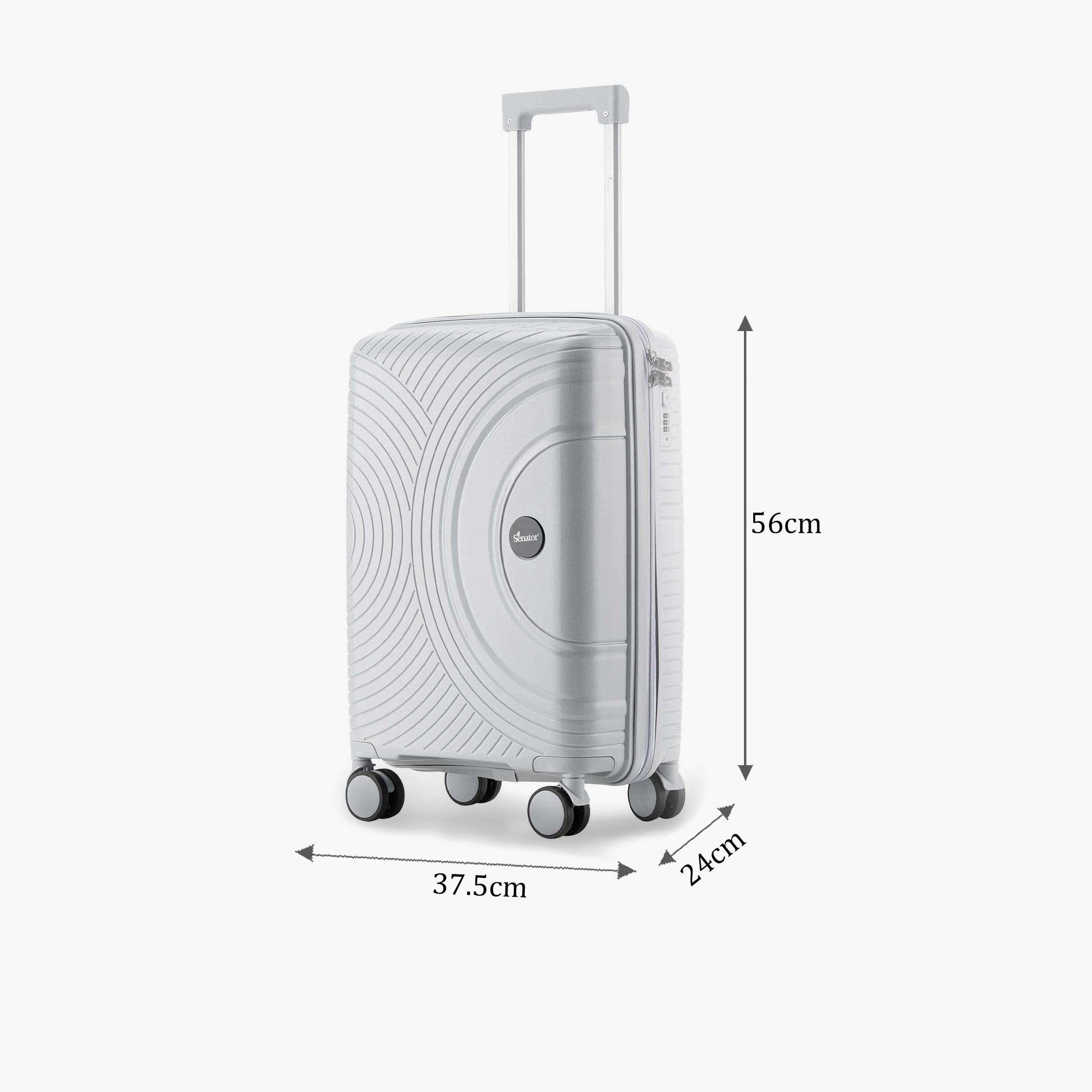 Senator 56 CM Small Cabin Polypropylene Hard Sided 4-Wheeler Spinner Trolley Bag with 3-Digit Combination Lock | KH1010-20-travel-luggagesandbags-luggage-image-2