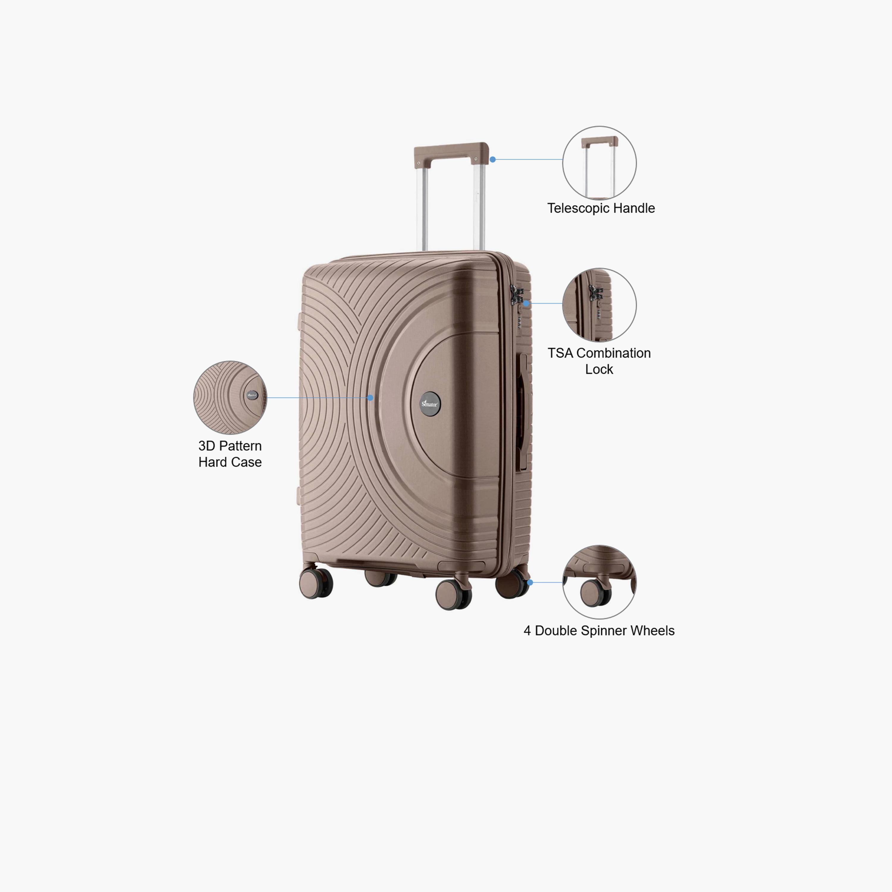 Senator 65.5 CM Medium Check-in Polypropylene Hard Sided 4-Wheeler Spinner Trolley Bag with 3-Digit Combination Lock | KH1010-24-travel-luggagesandbags-luggage-image-3