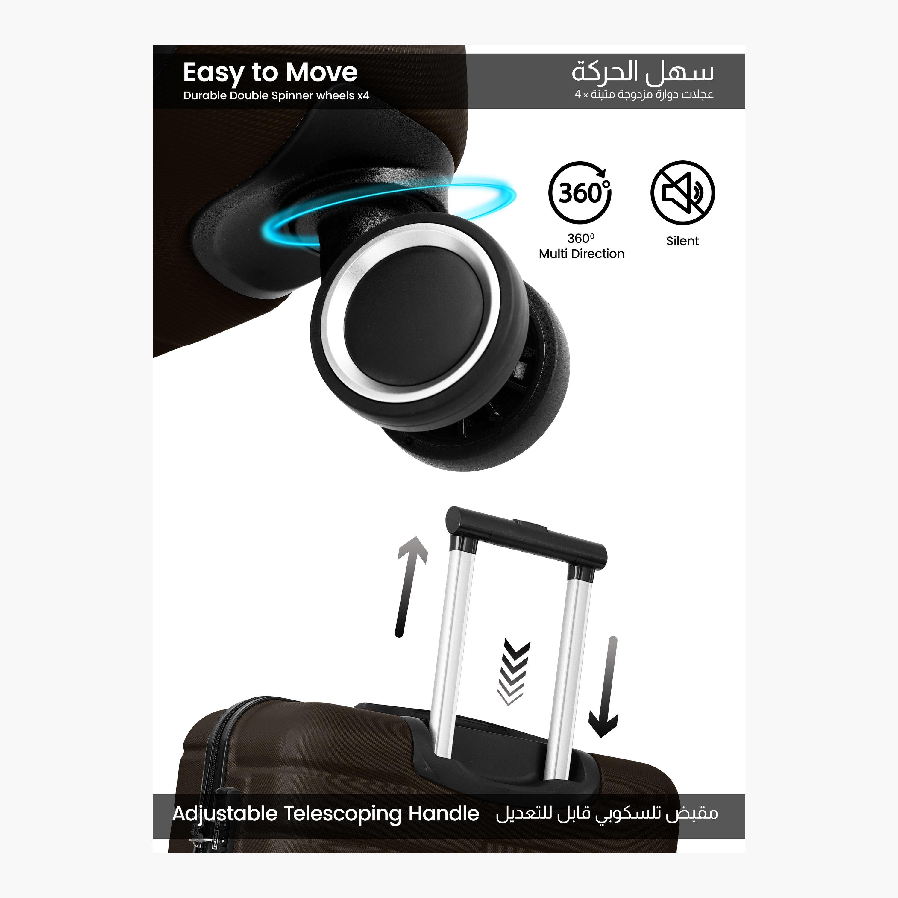 Para John PopGlide Set of 2 ABS Hard Sided 4-Wheeler Spinner Trolley Bag with Combination Lock | PJTR2046-travel-luggagesandbags-luggage-image-2