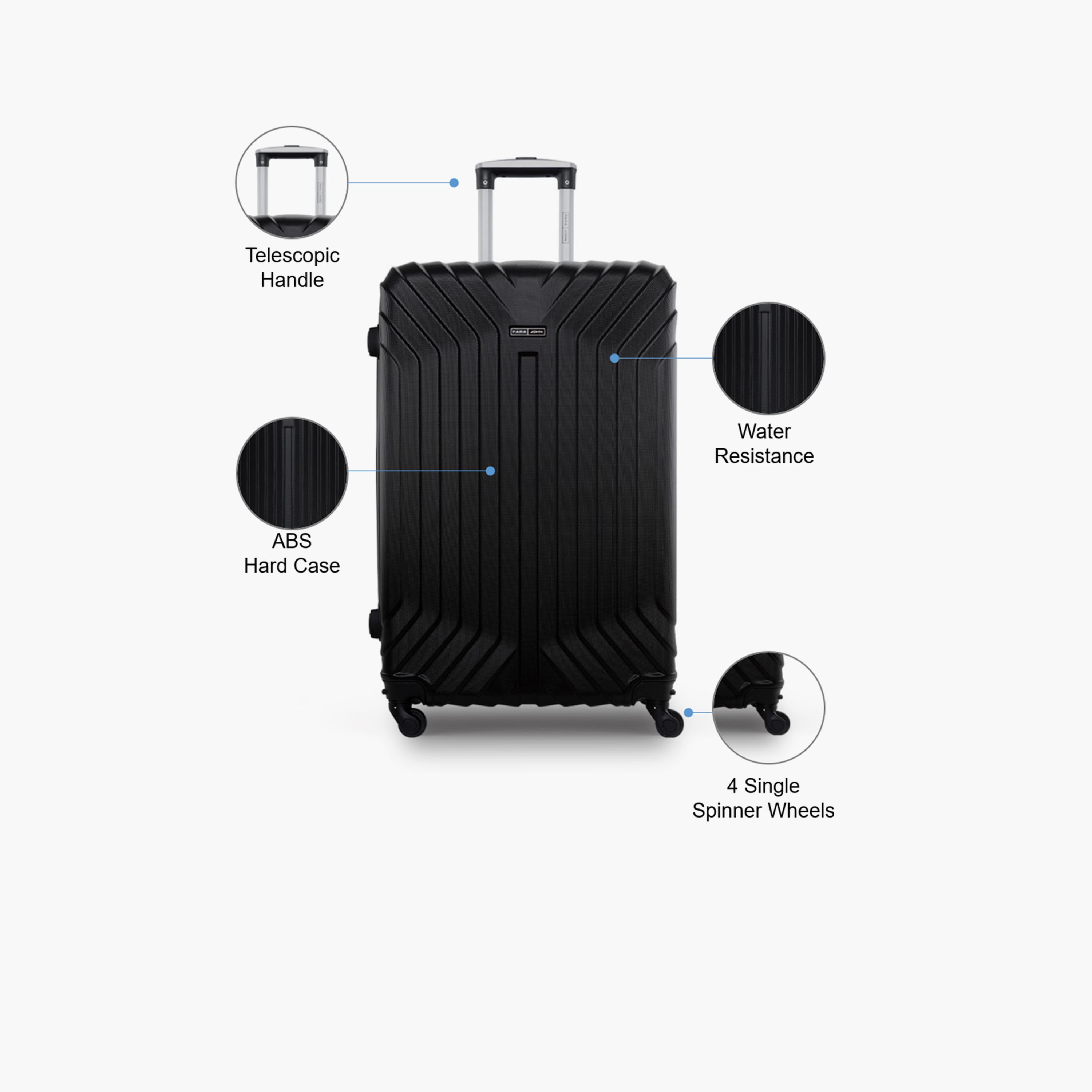 Para John Noir 55 CM Small Cabin ABS Hard Sided 4-Wheeler Spinner Trolley Bag with Combination Lock | PJTR2047-20-travel-luggagesandbags-luggage-image-3