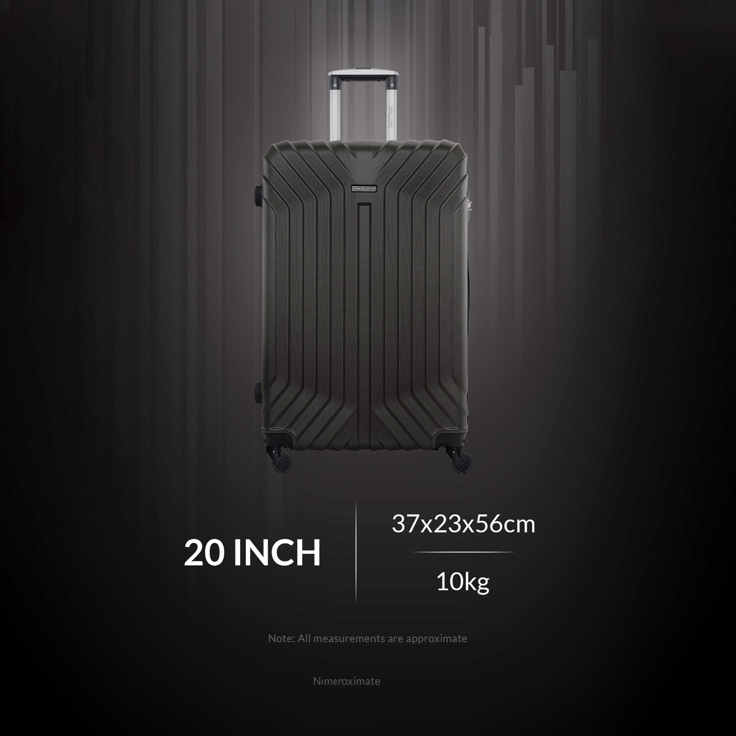 Para John Noir 55 CM Small Cabin ABS Hard Sided 4-Wheeler Spinner Trolley Bag with Combination Lock | PJTR2047-20-travel-luggagesandbags-luggage-image-6