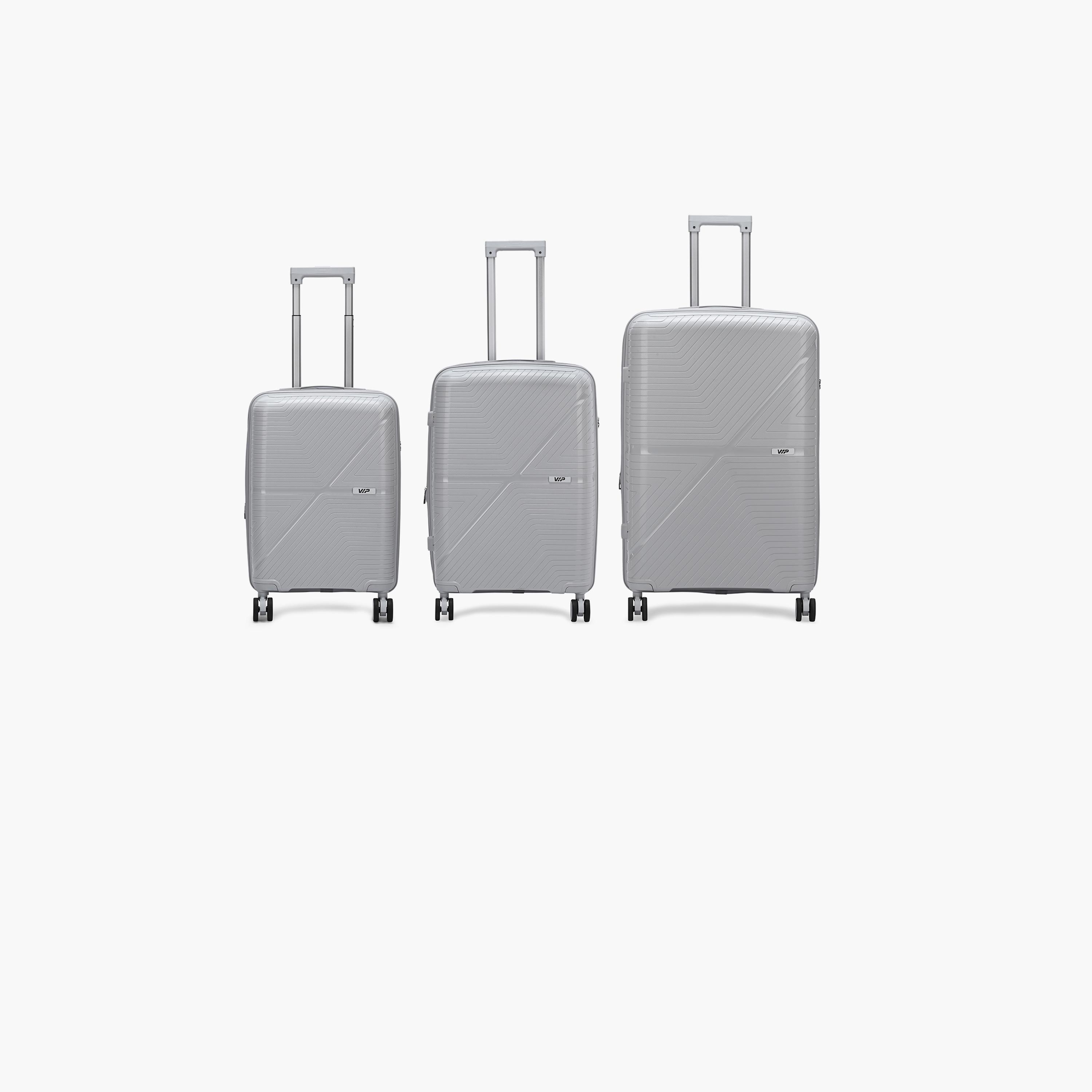 VIP Retreat Set of 3 Polypropylene Hard Sided 4-Wheeler Spinner Trolley Bag with TSA Lock-travel-luggagesandbags-luggage-image-1