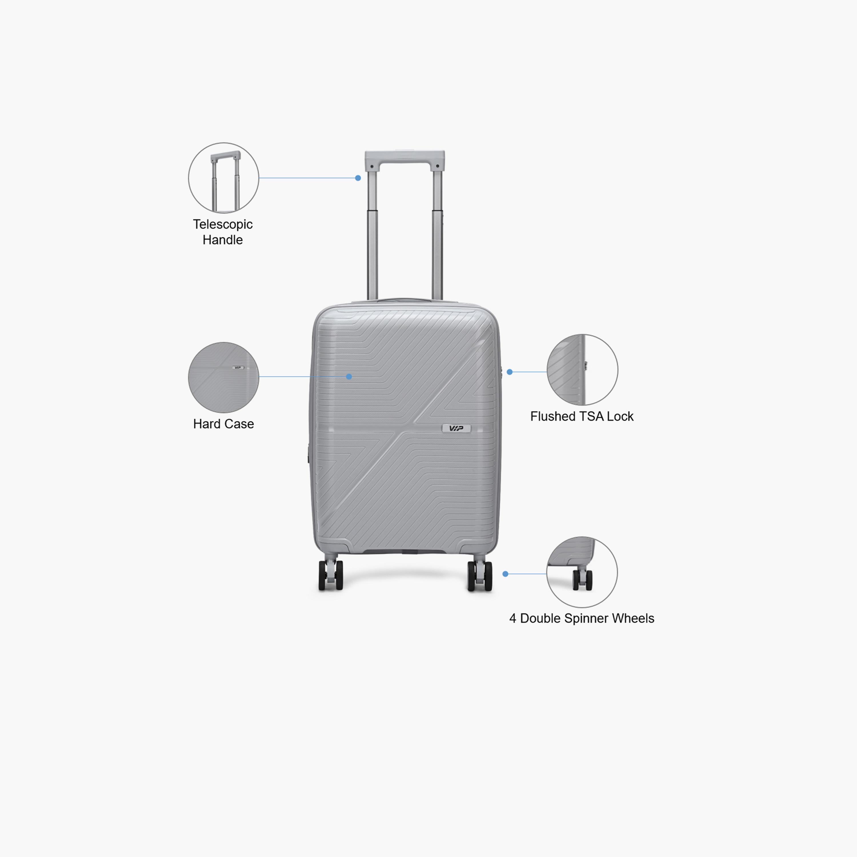 VIP Retreat 55.5 CM Small Cabin Polypropylene Hard Sided 4-Wheeler Spinner Trolley Bag with TSA Lock-travel-luggagesandbags-luggage-image-3