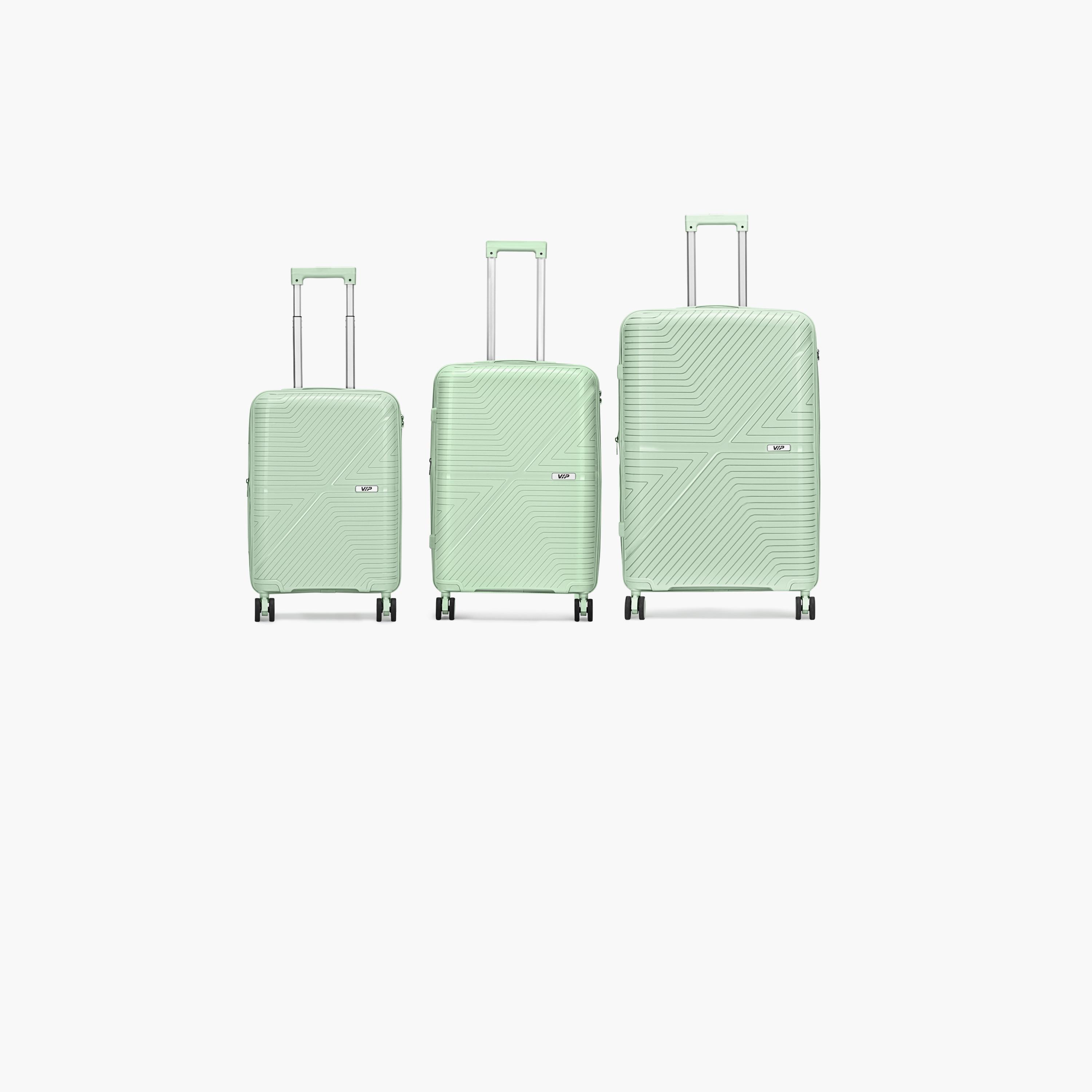 VIP Retreat Set of 3 Polypropylene Hard Sided 4-Wheeler Spinner Trolley Bag with TSA Lock-travel-luggagesandbags-luggage-image-1