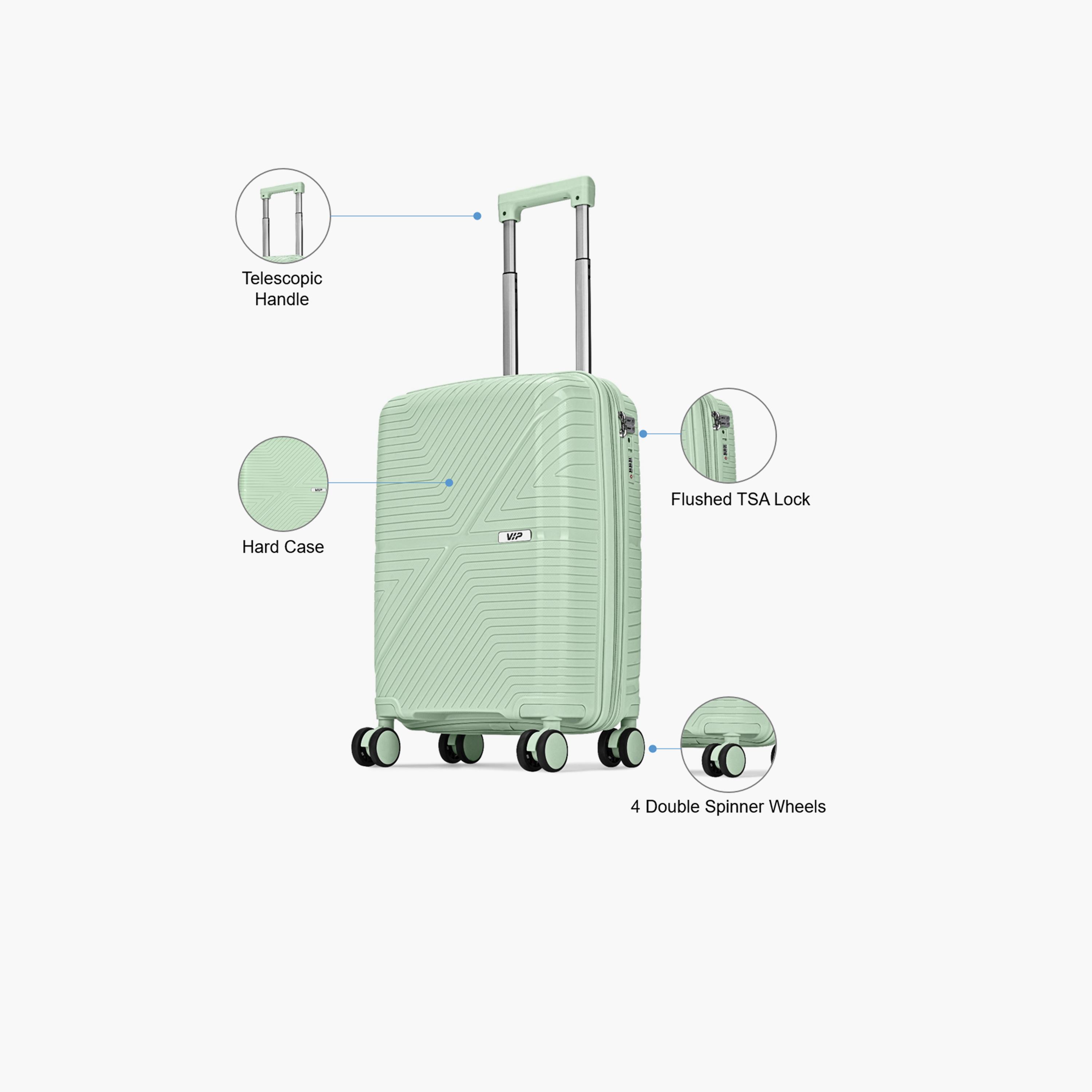 VIP Retreat 55.5 CM Small Cabin Polypropylene Hard Sided 4-Wheeler Spinner Trolley Bag with TSA Lock-travel-luggagesandbags-luggage-image-3
