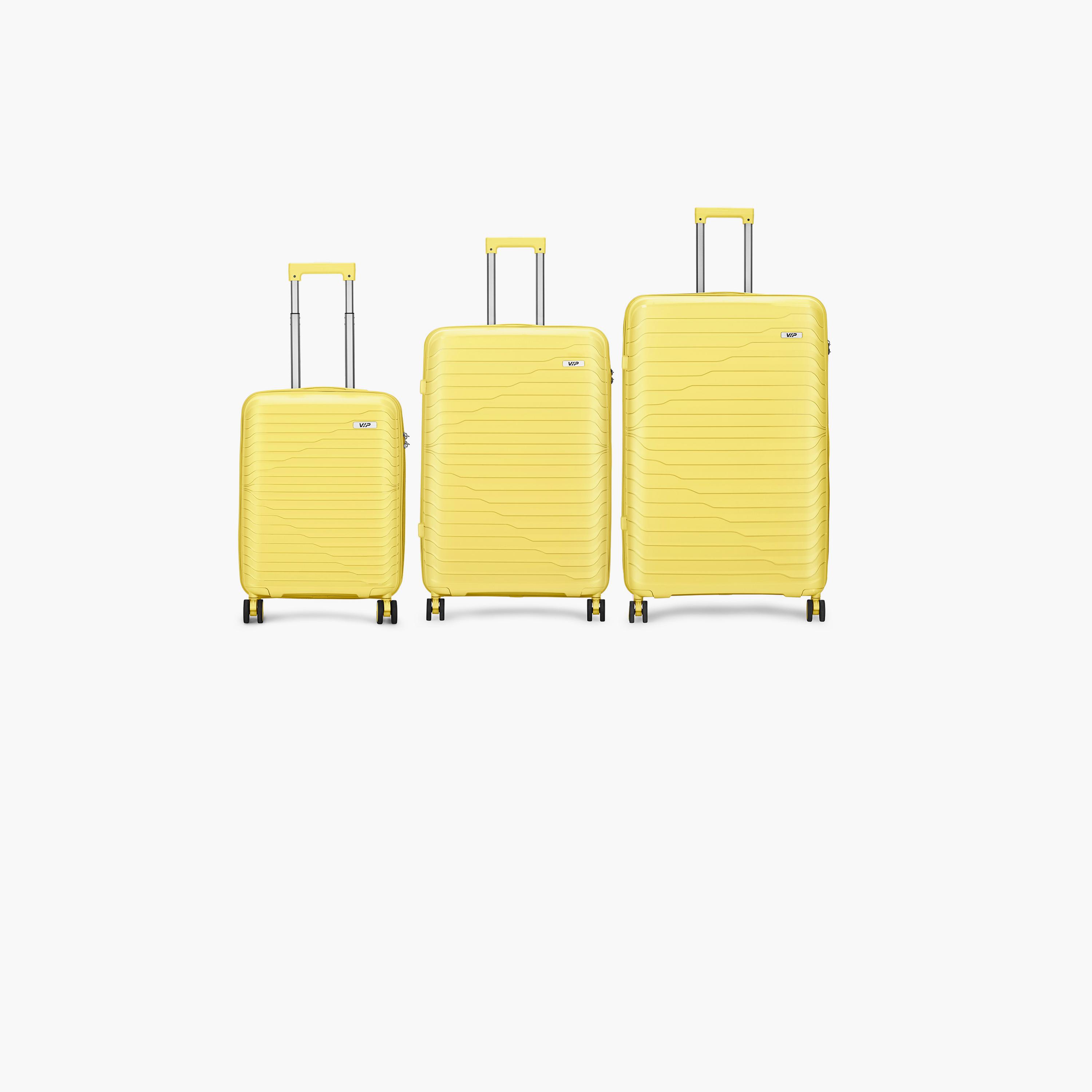 VIP Tourage Set of 3 Polypropylene Hard Sided 4-Wheeler Spinner Trolley Bag with TSA Lock-travel-luggagesandbags-luggage-image-1
